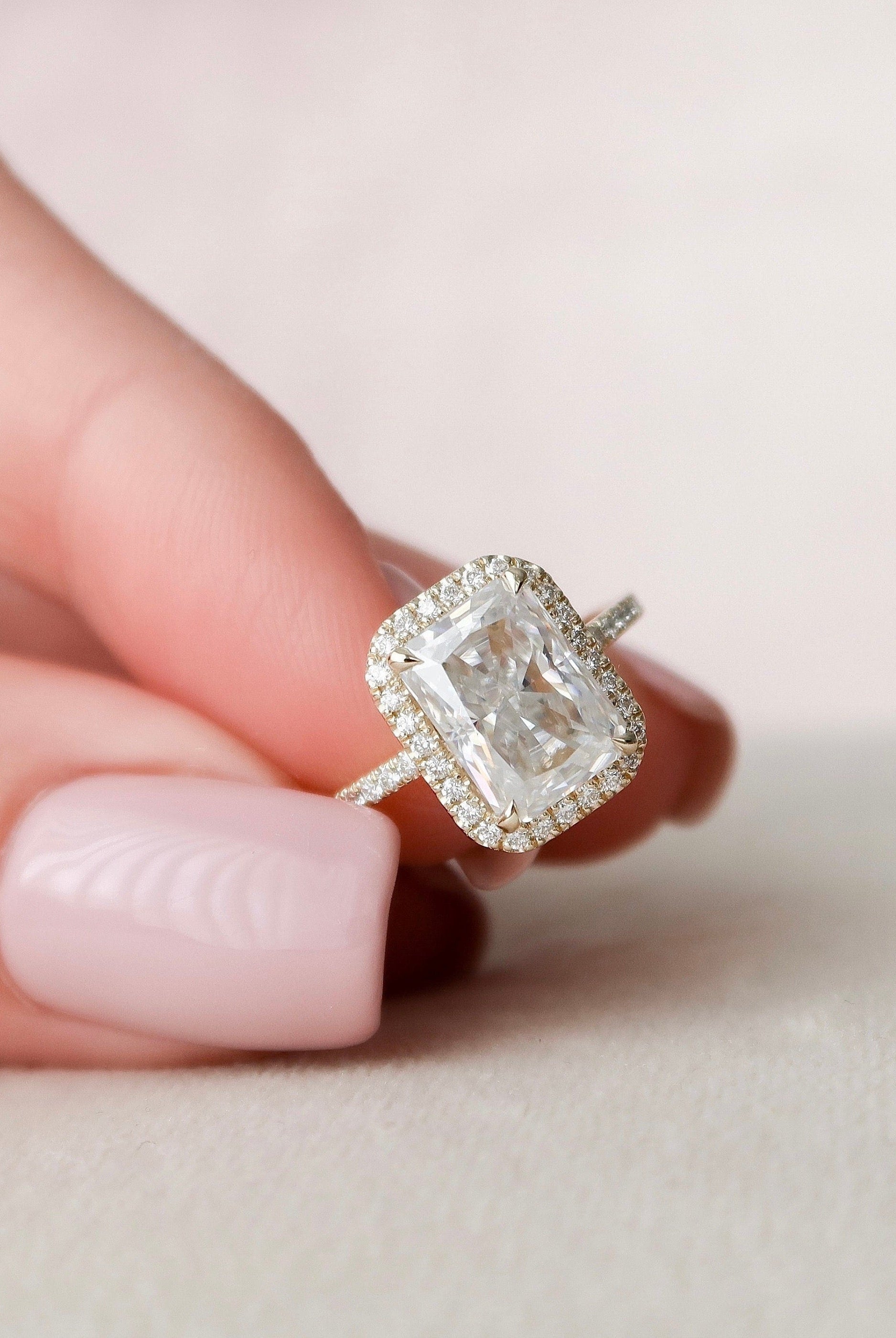 Radiant Cut Moissanite Ring