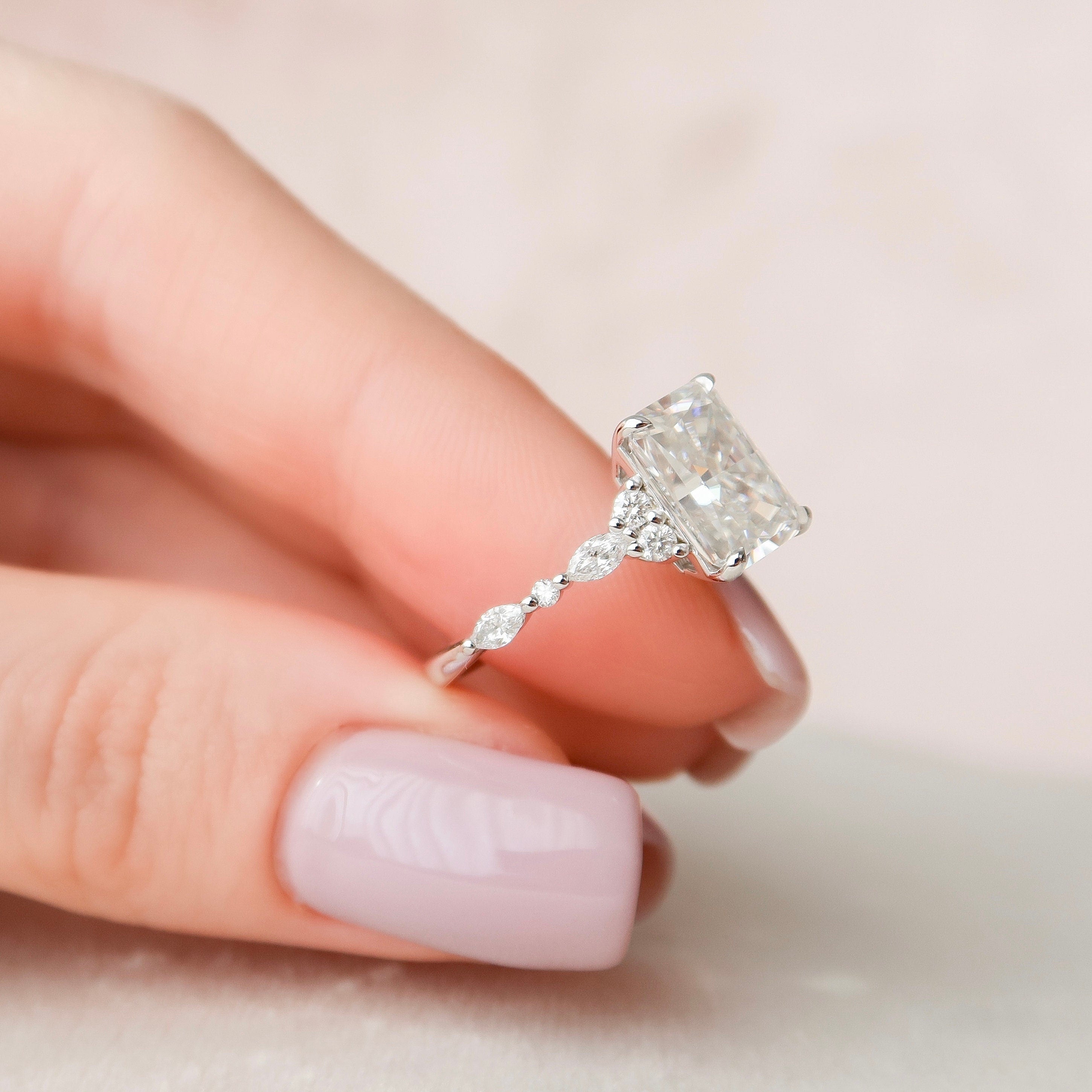 Radiant Cut Moissanite Ring