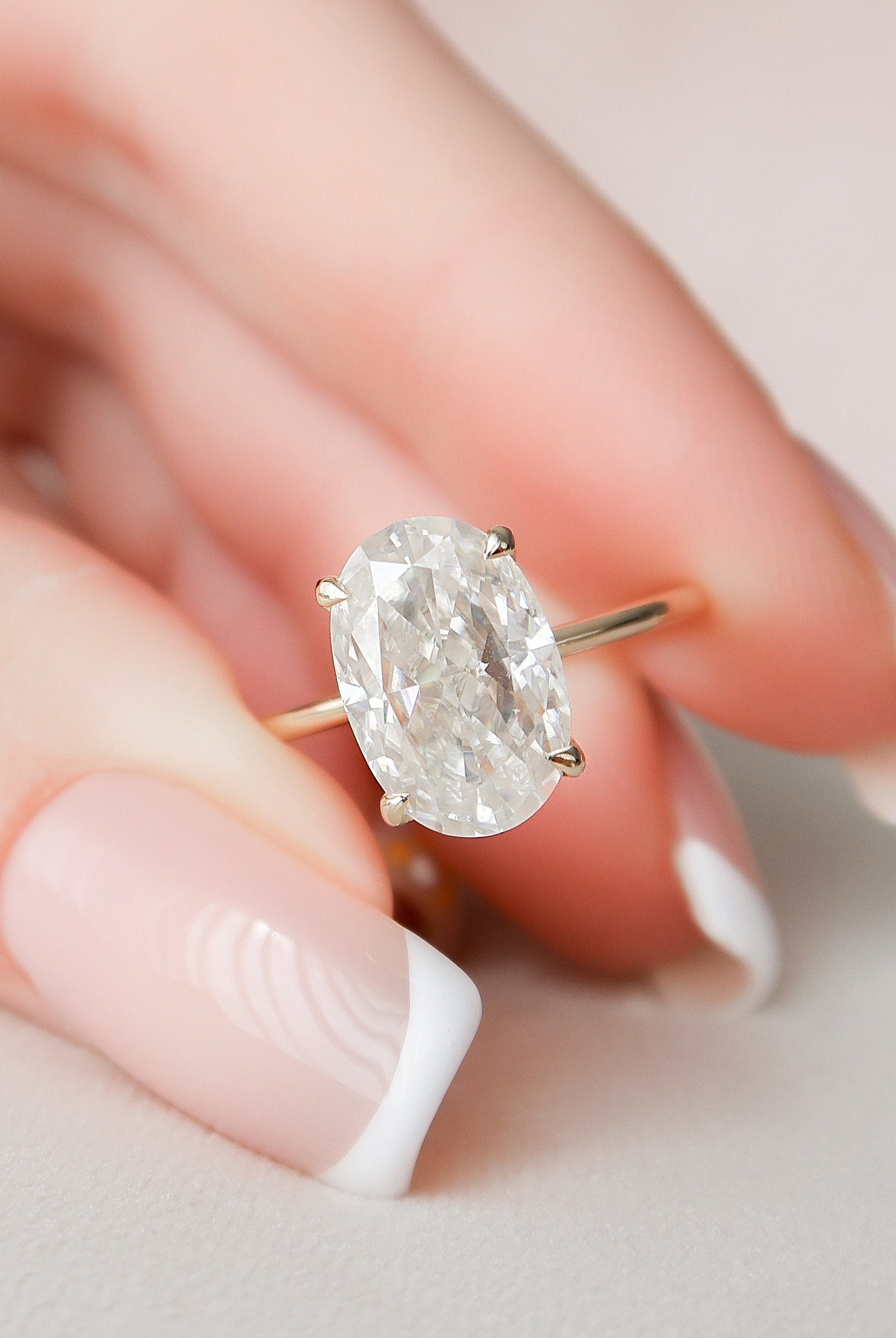 Hidden Halo Oval Ring