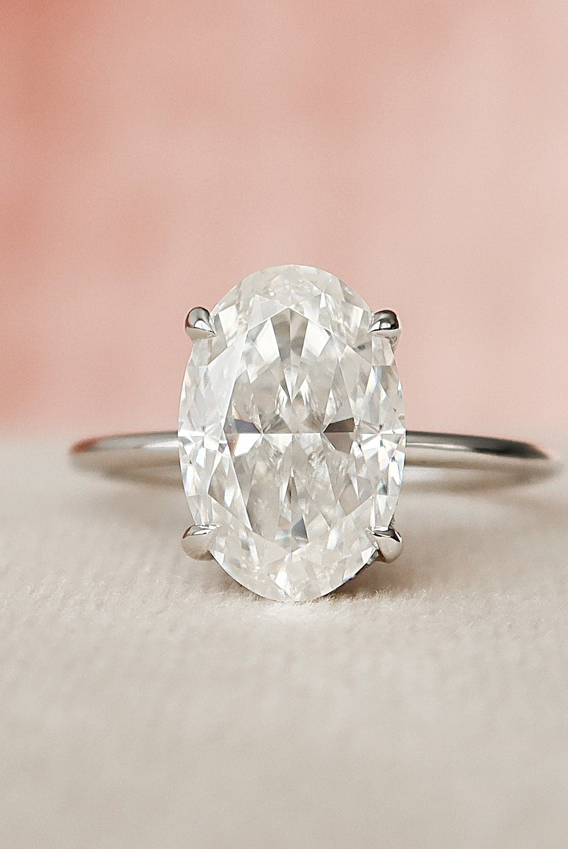 Hidden Halo Oval Ring