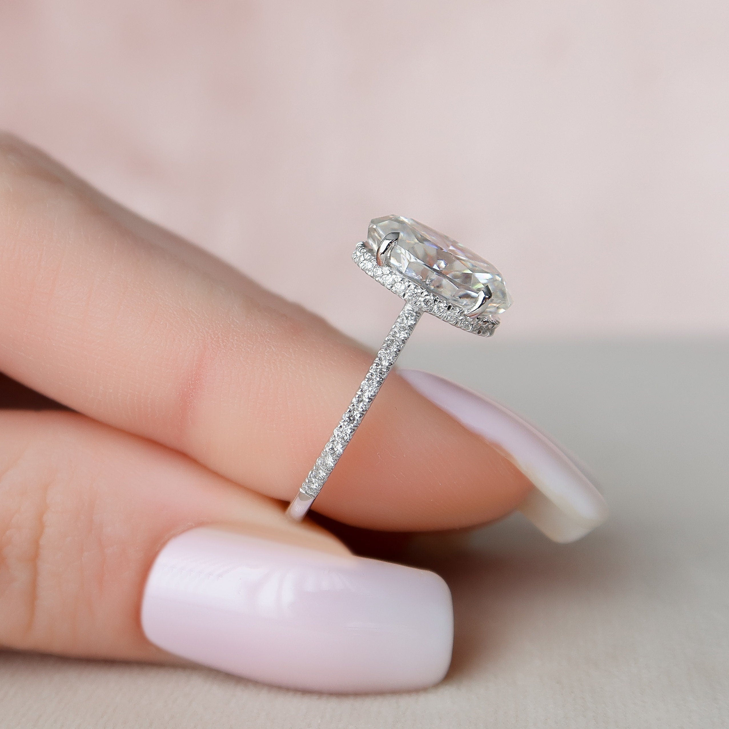 Hidden Halo Moissanite Ring