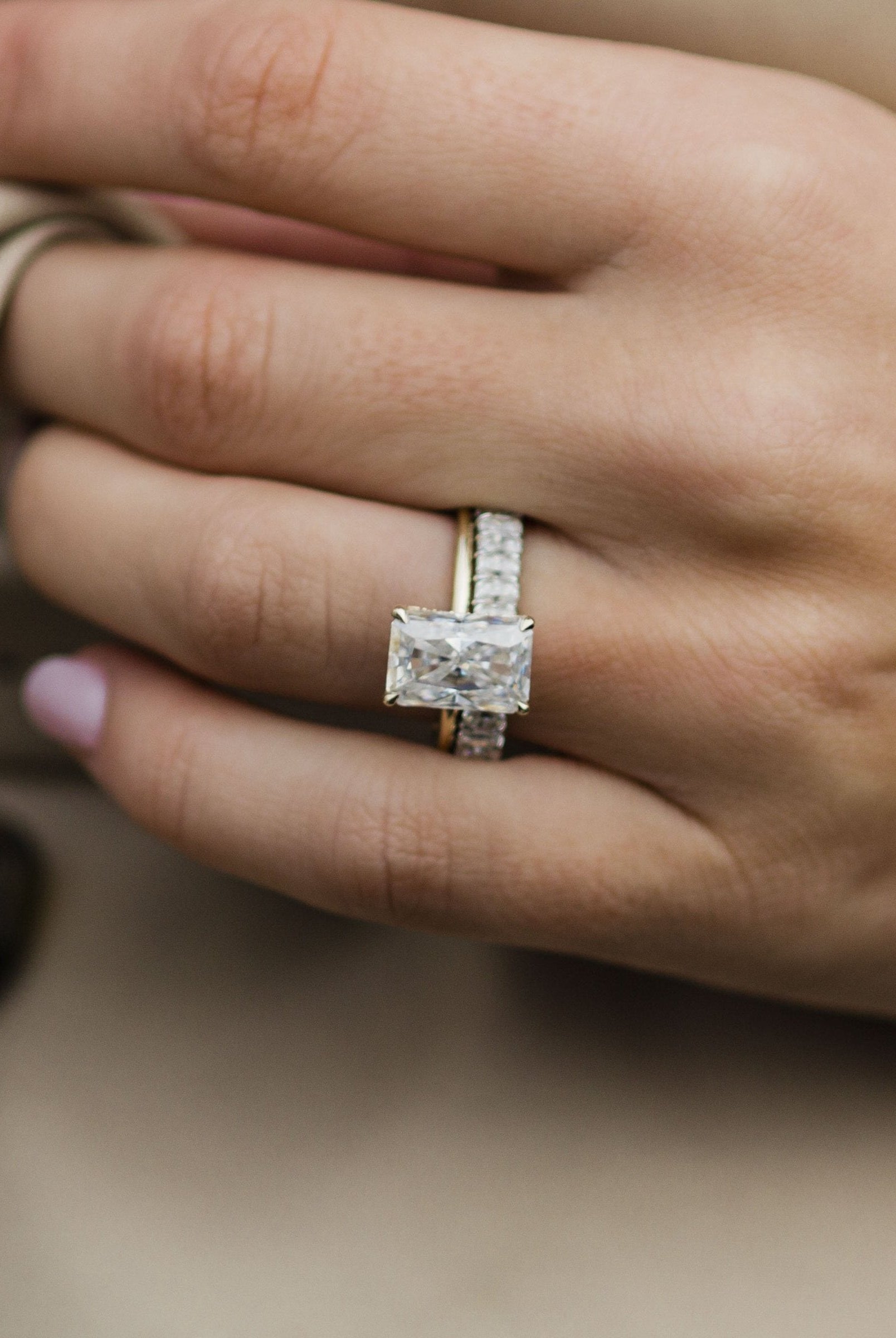 Radiant Cut Moissanite Engagement Ring