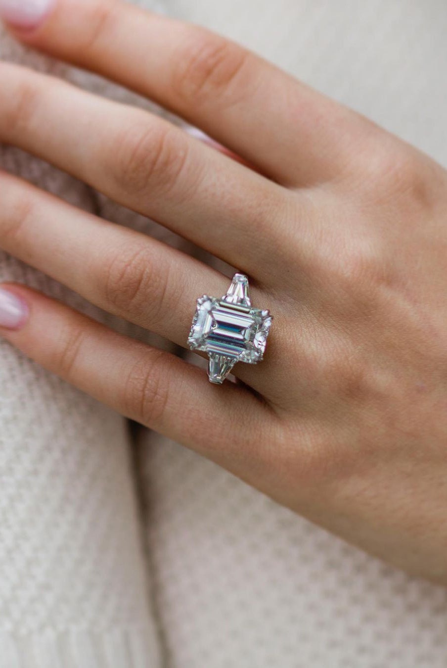 emerald-cut-three-stone-moissanite-engagement-ring