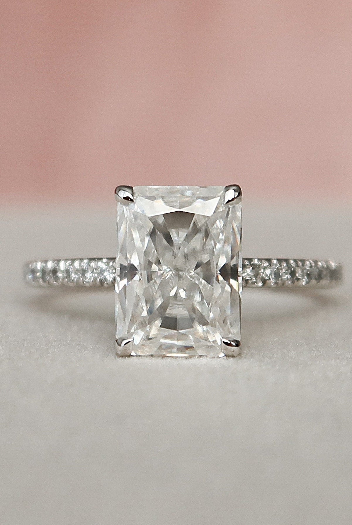 Radiant Pave Engagement Ring