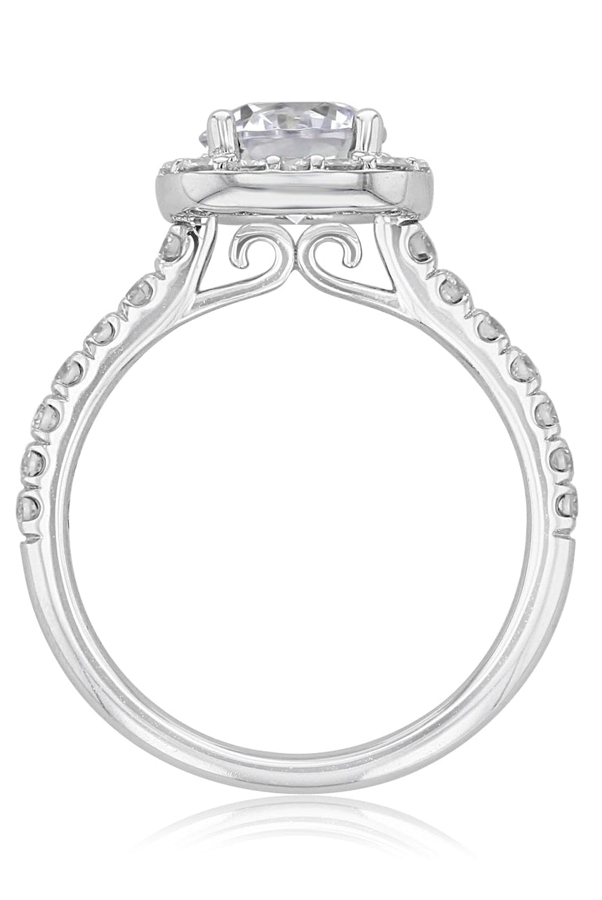 1.20CT Round Halo Moissanite Diamond Pave Engagement Ring For Her