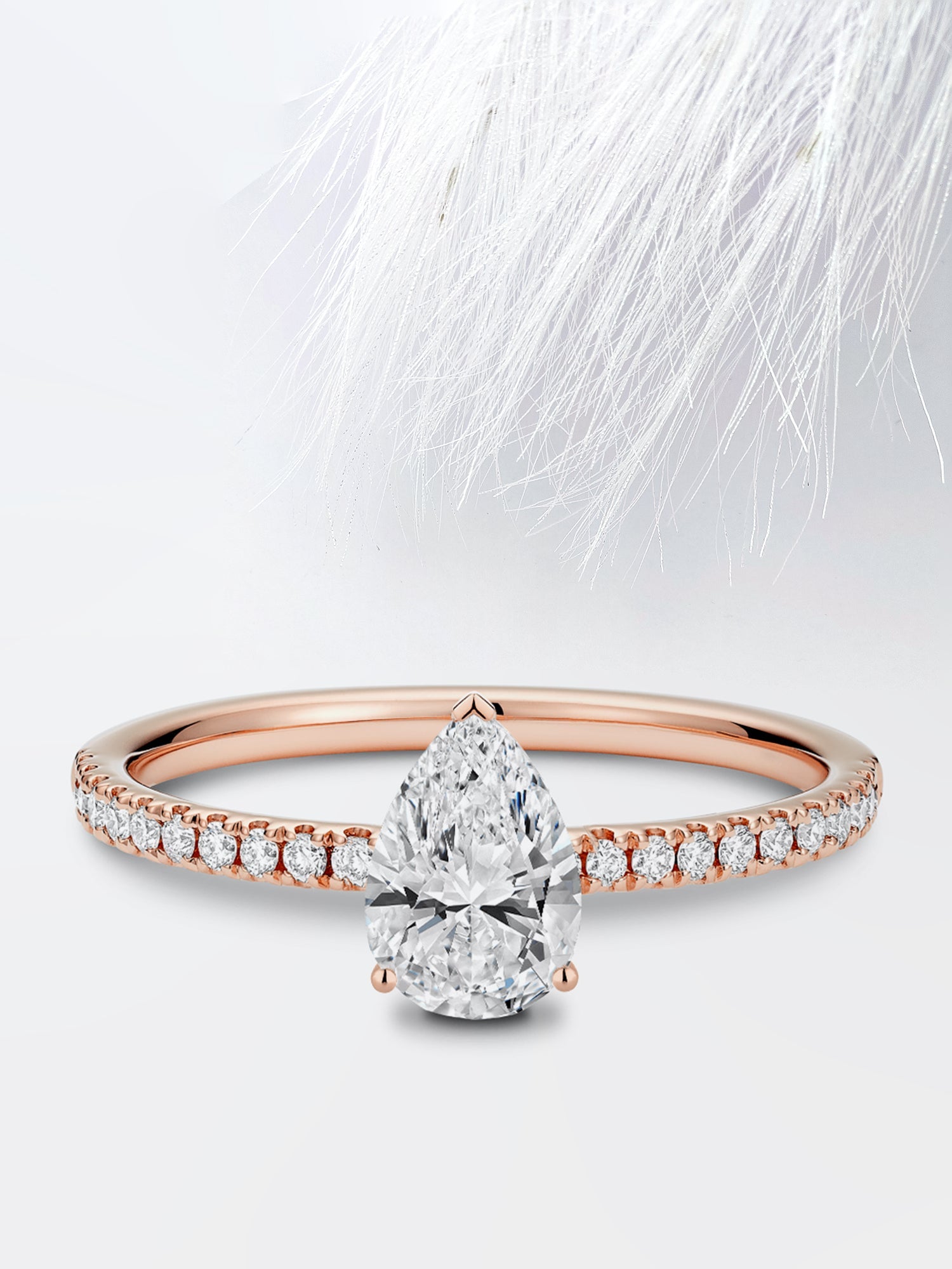 Pear Diamond Pave Moissanite Engagement Ring For Women