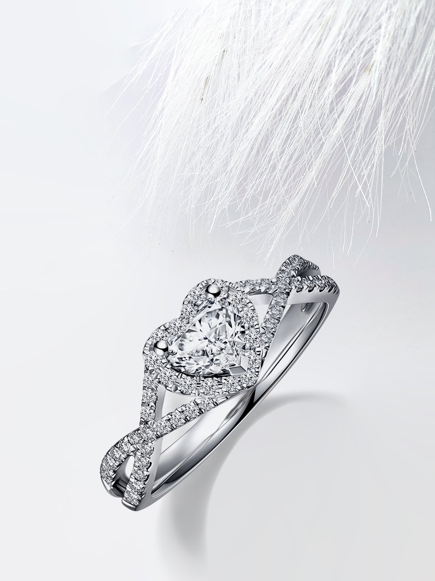 Heart Diamond Infinity Moissanite Engagement Ring For Women