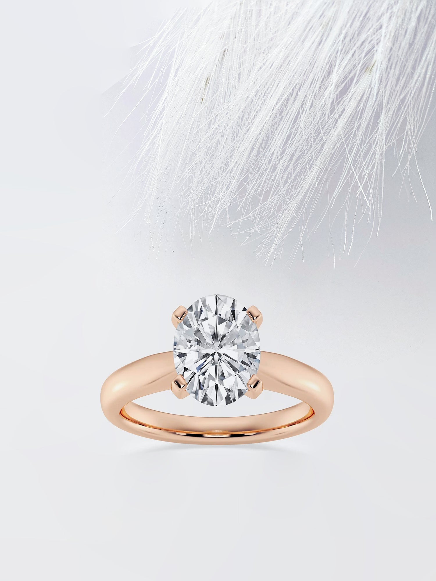 Oval Cut Cathedral Diamond Moissanite Engagement Ring For Women