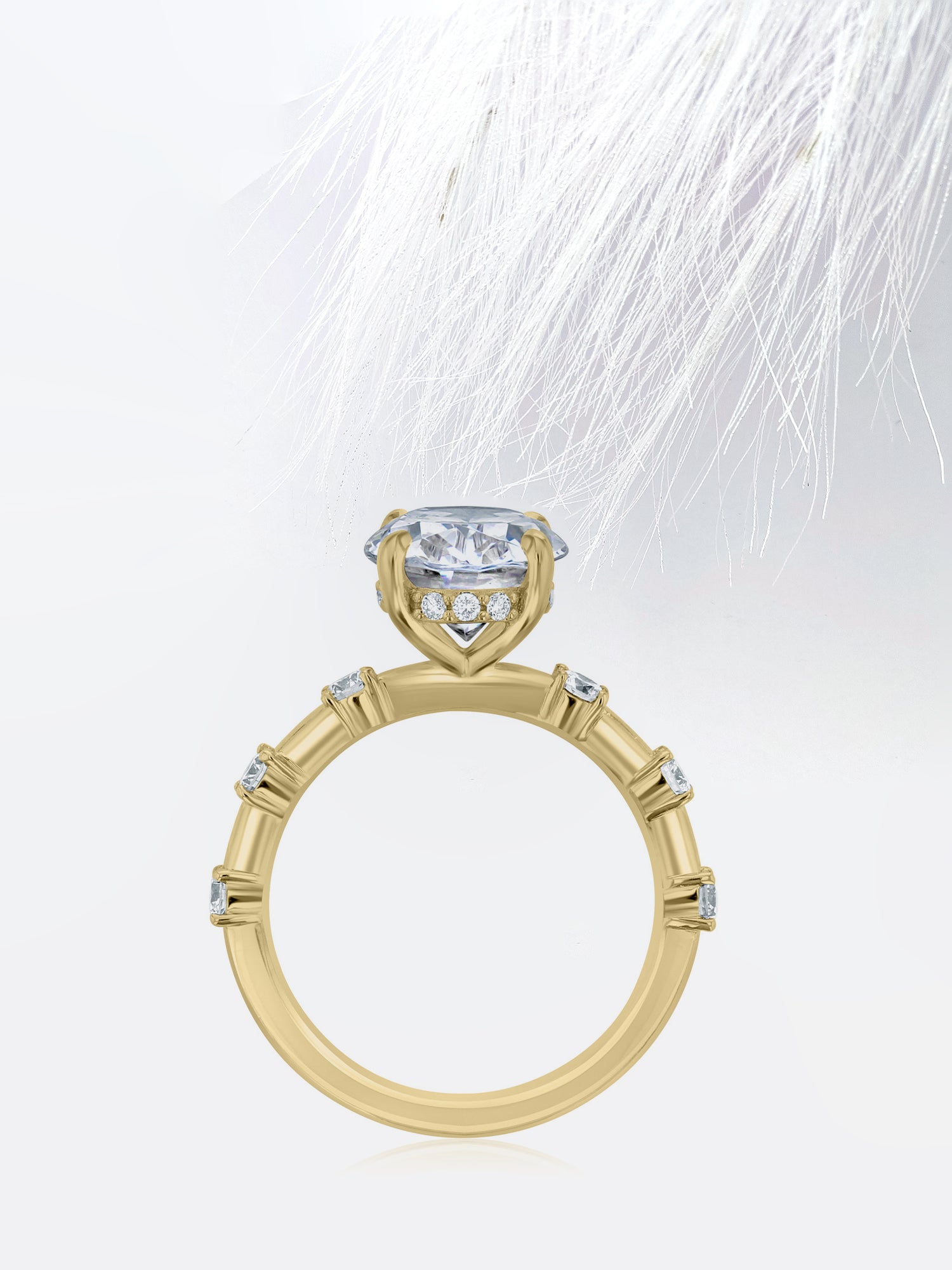 Oval Cut Diamond Petite Pave Moissanite Engagement Ring For Her