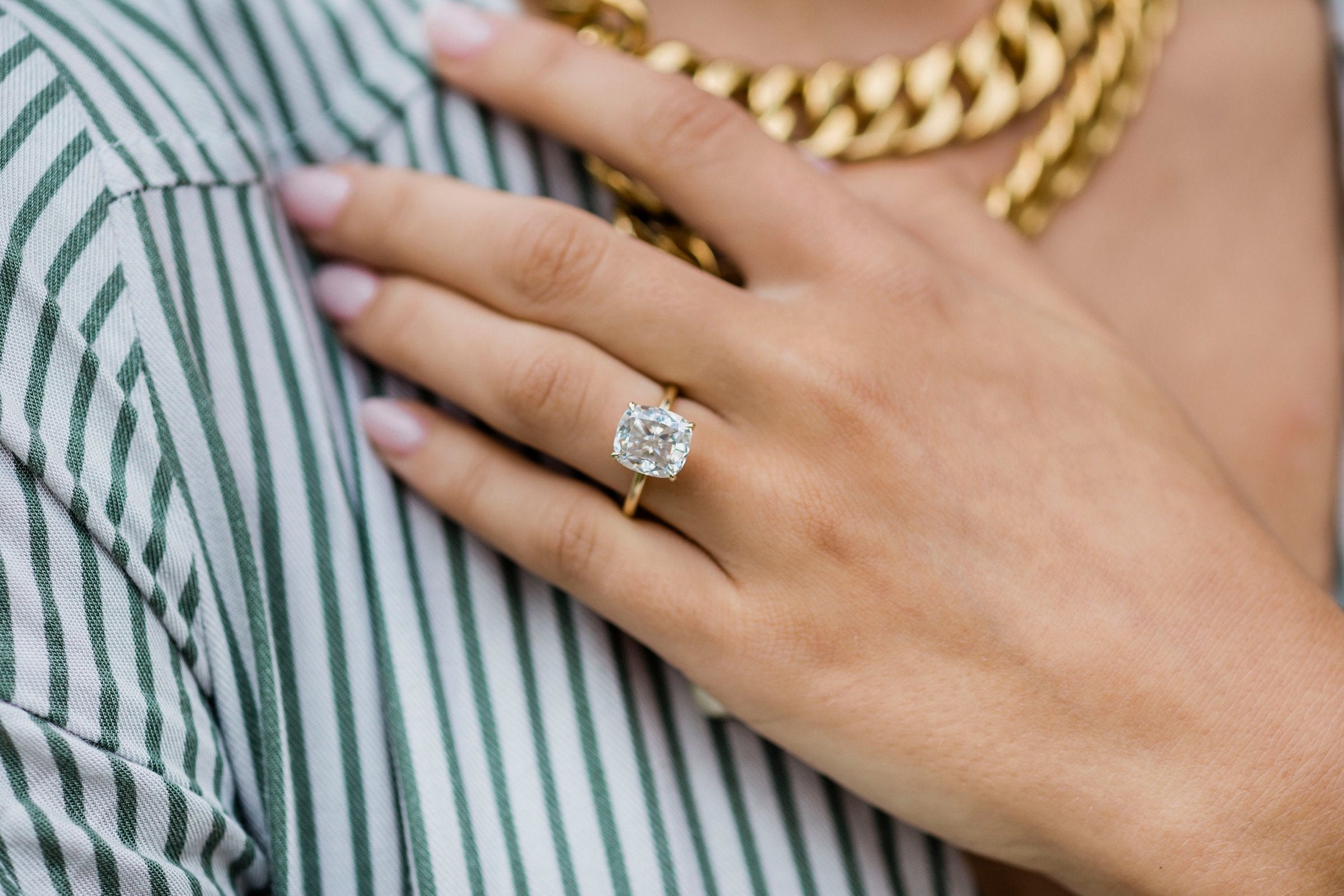 Sparkling moissanite gems