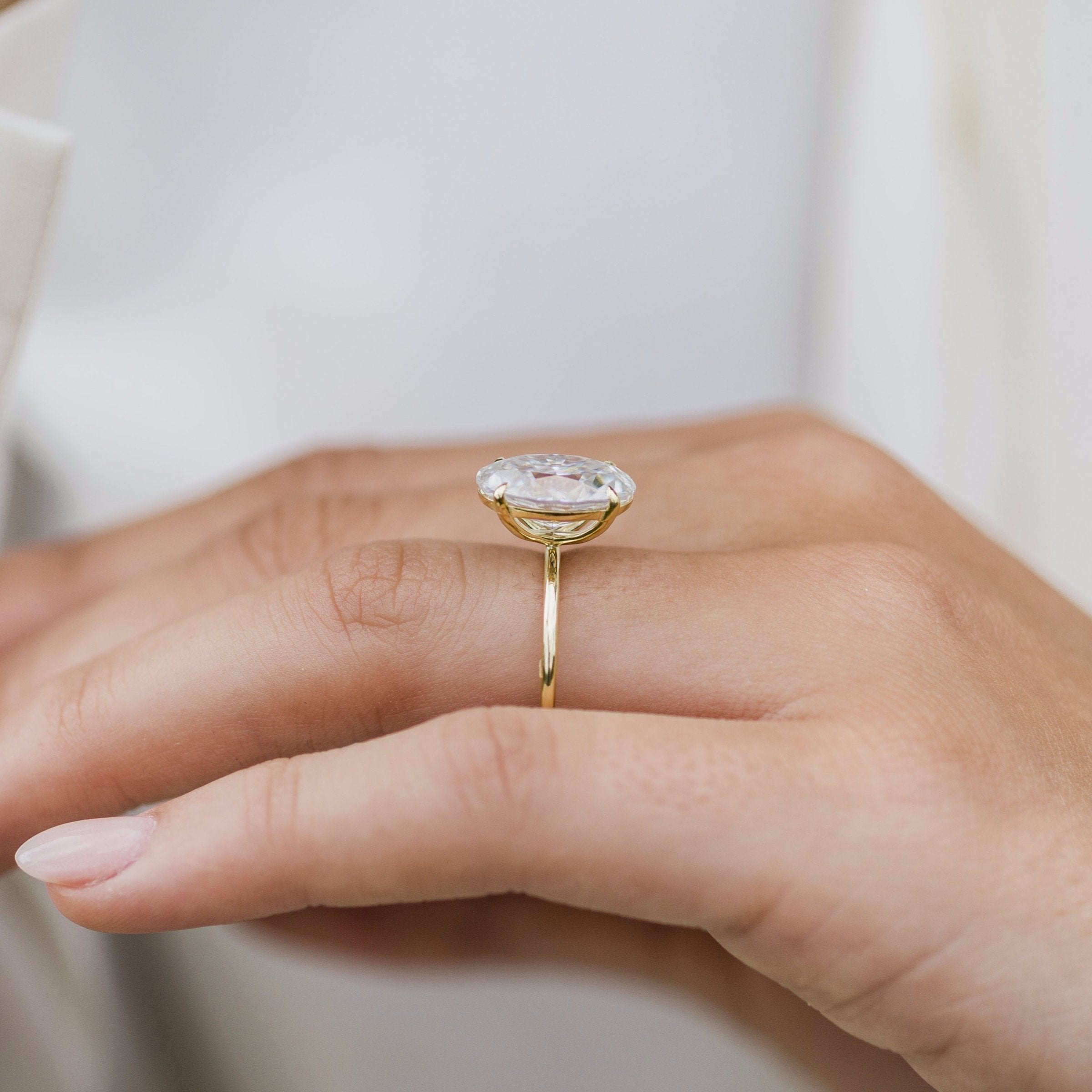 6.70CT Oval Cut 4 Prong Moissanite Solitaire Engagement Ring