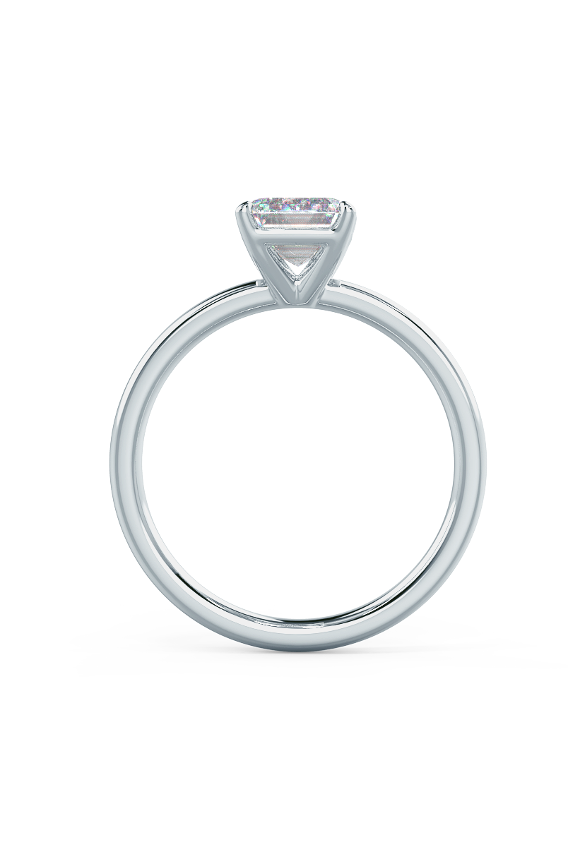 2.75ct Emerald Cut Moissanite Diamond Engagement Ring For Women With Solitaire Setting