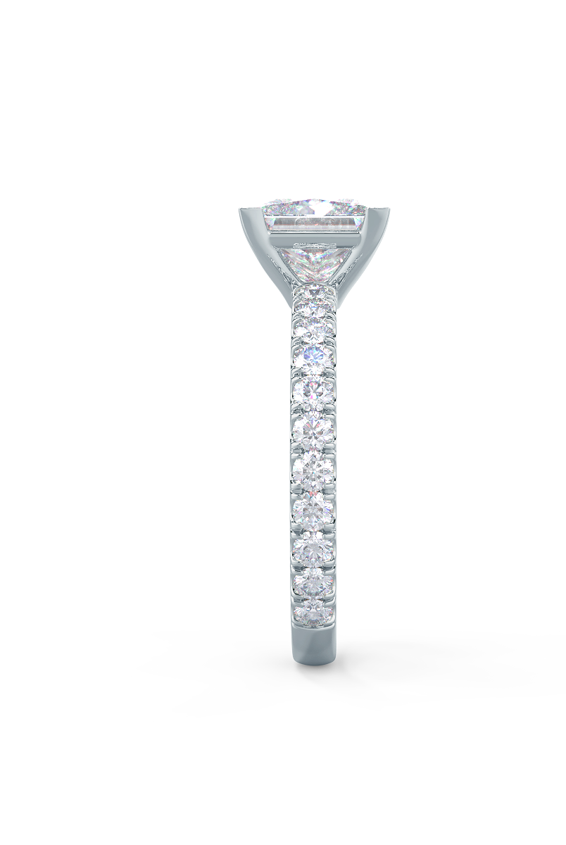 Moissanite diamond solitaire drop pendant necklace