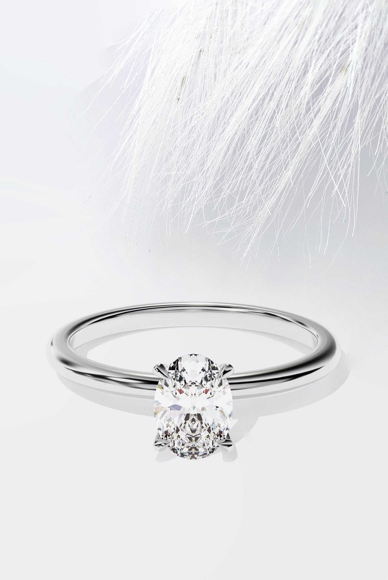 Oval Cut Diamond Solitaire Moissanite Engagement Ring For Women