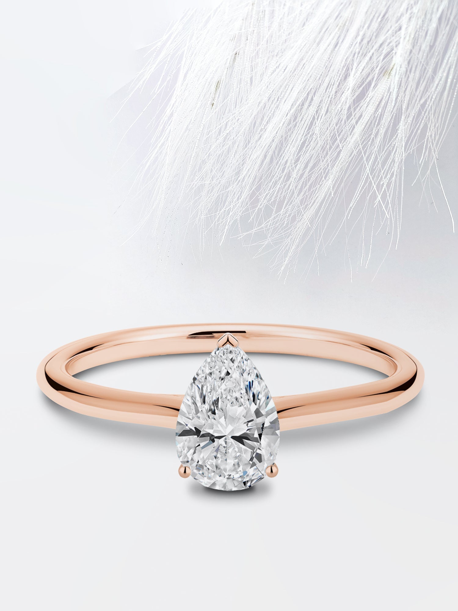 Pear Solitaire Diamond Moissanite Engagement Ring For Women