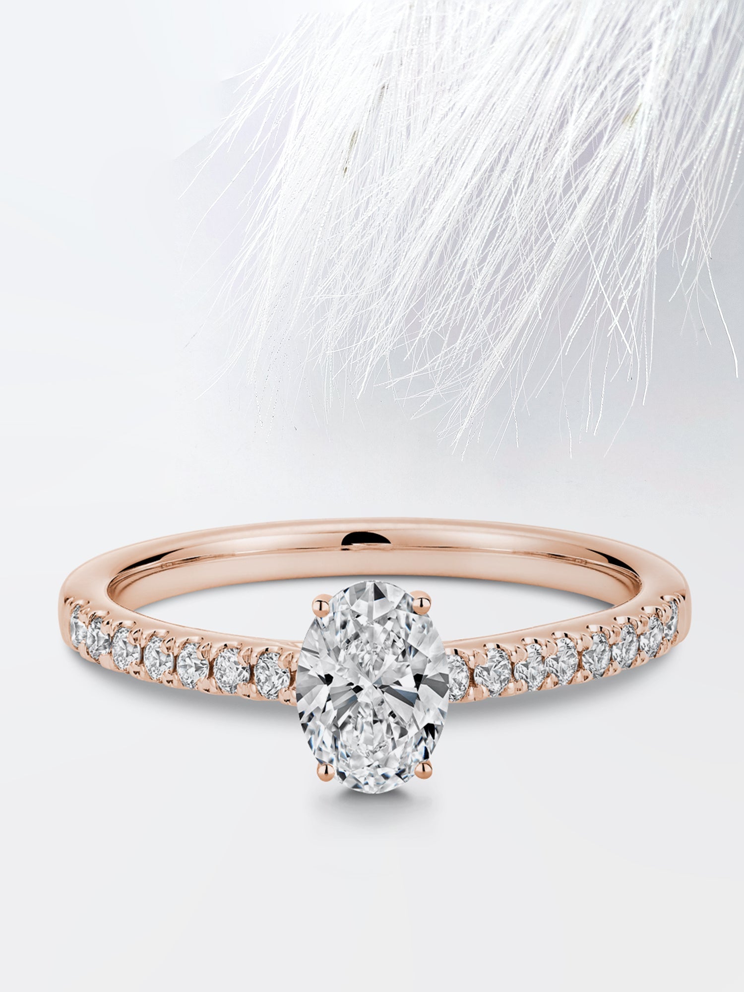 Oval Diamond Pave Moissanite Engagement Ring For Women