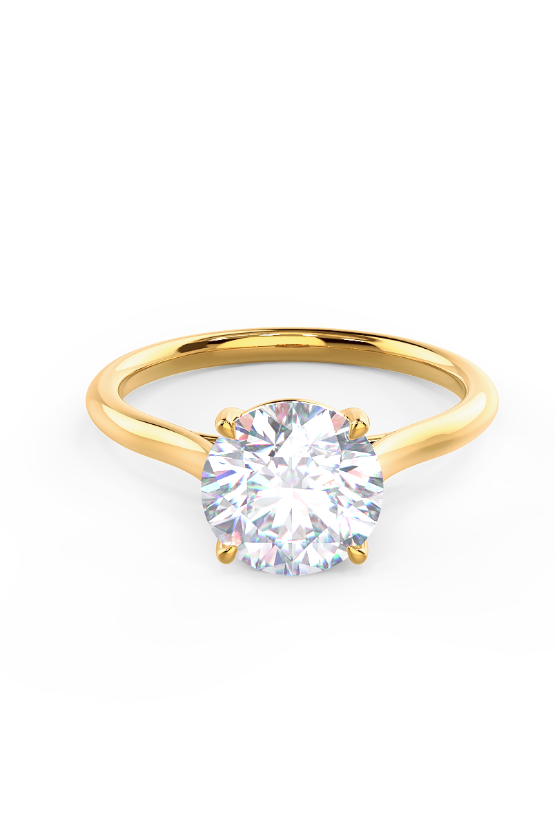 Yellow gold moissanite rings
