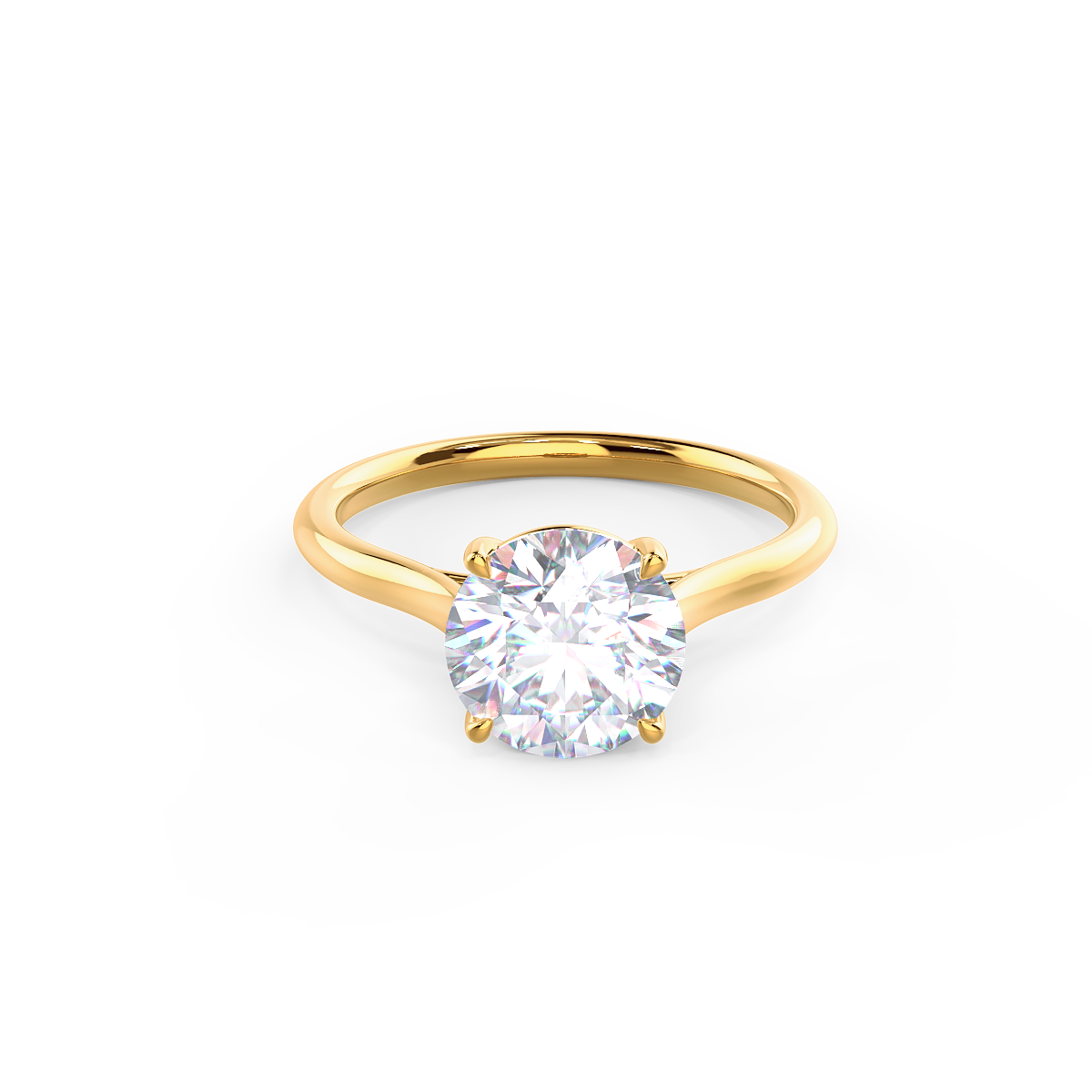 Yellow gold moissanite rings