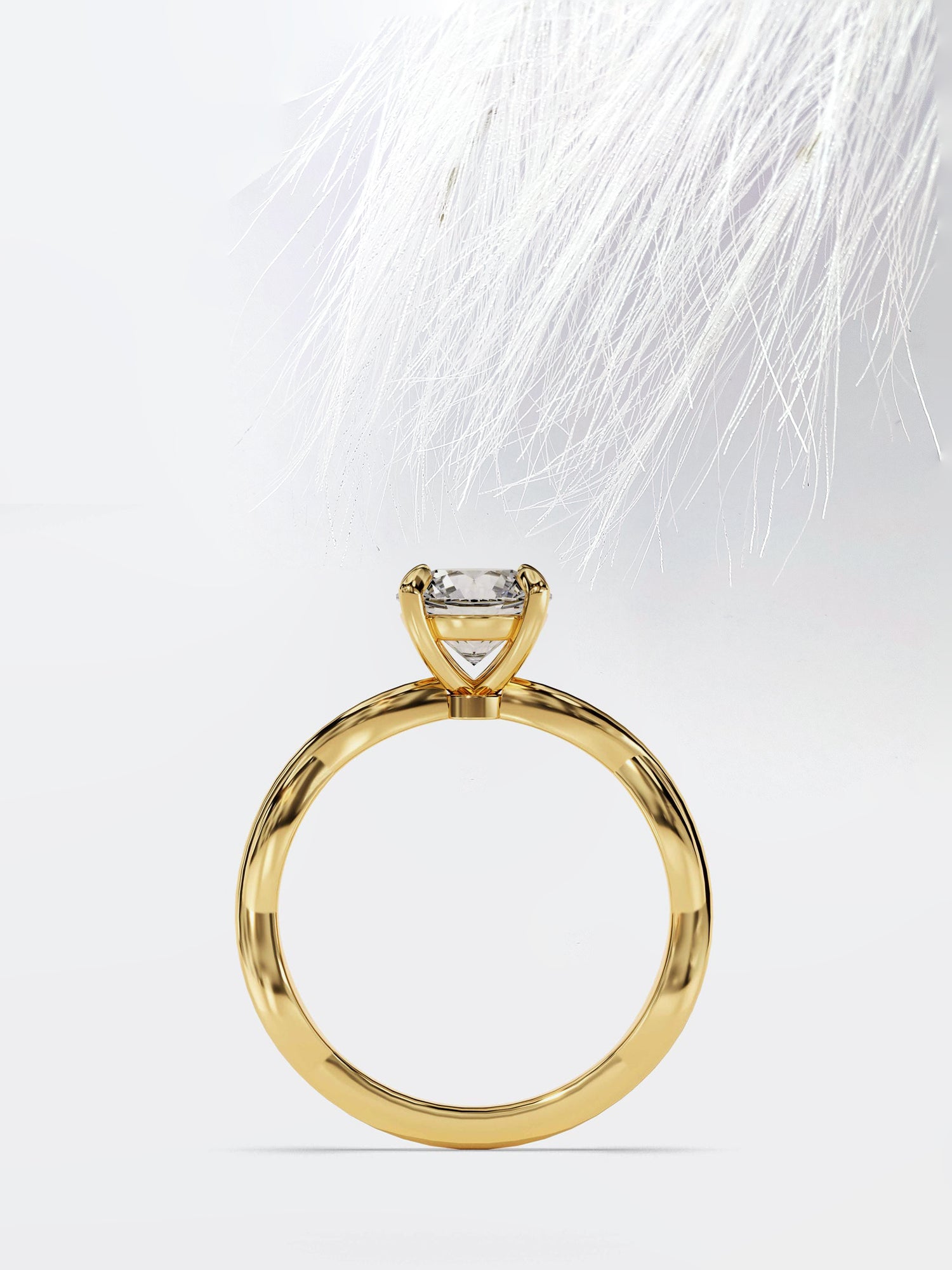 Round Cut Diamond Twisted Moissanite Engagement Ring For Women