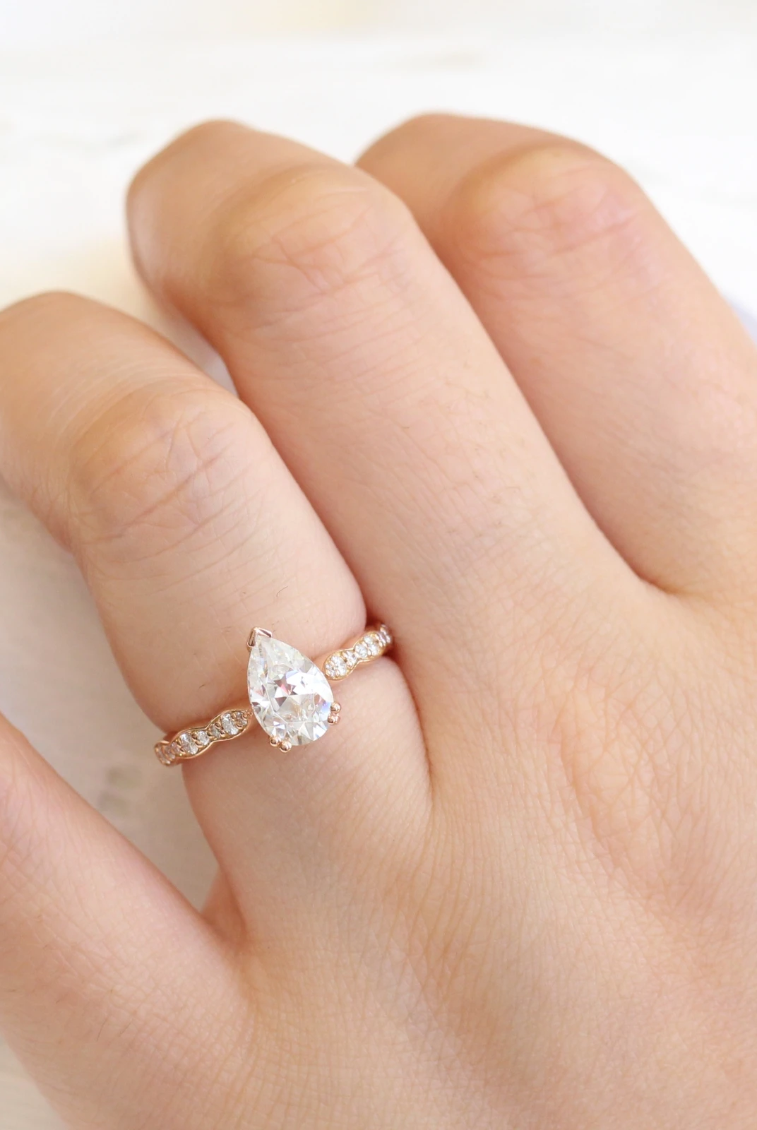Moissanite wedding jewelry for garden-inspired wedding
