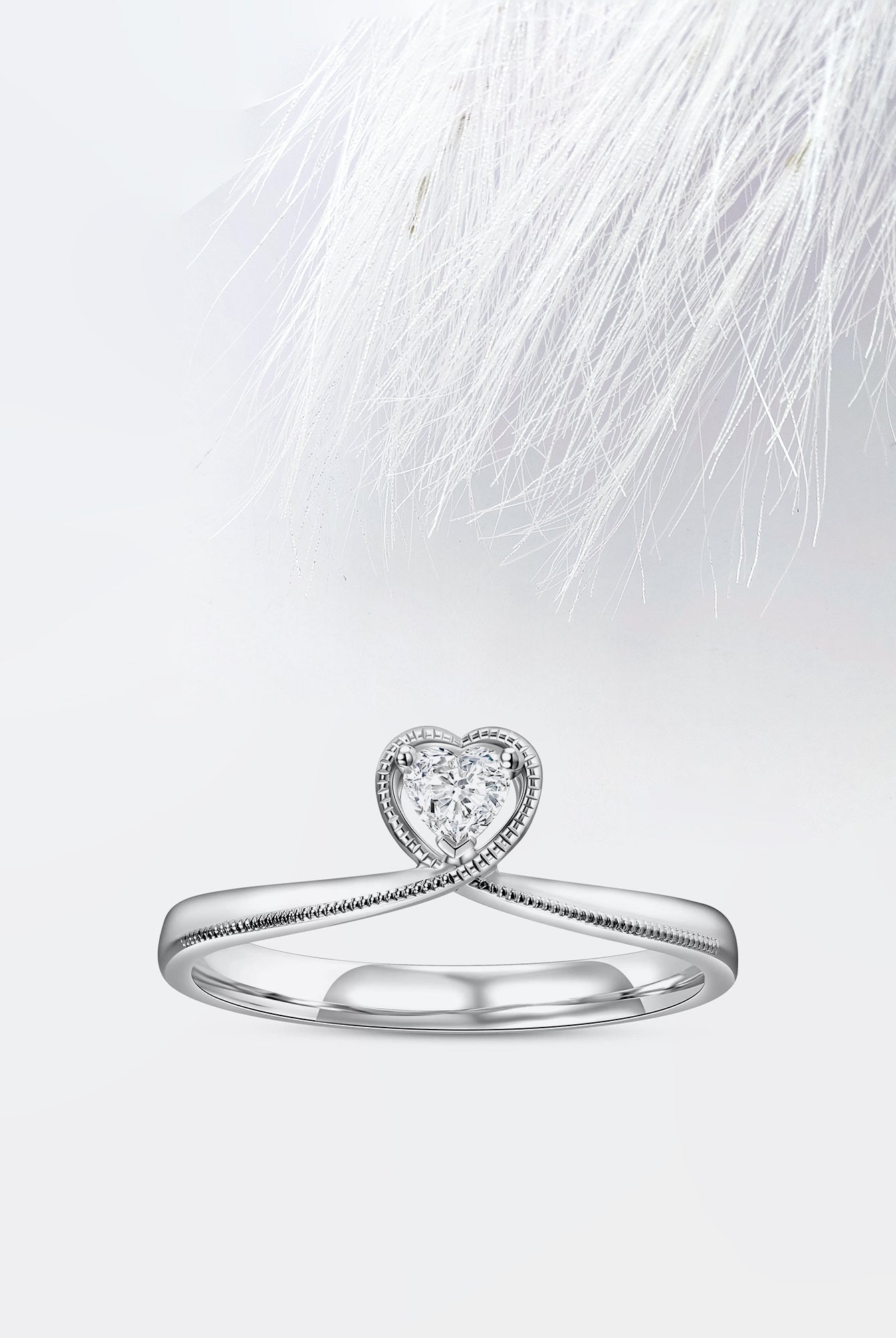 Heart Shaped Unique Diamond Engagement Ring For Women