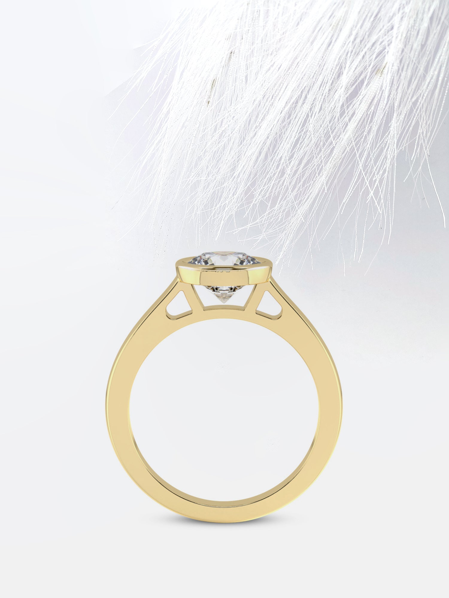 Bezel Set Round Cut Moissanite Diamond Engagement Ring For Her