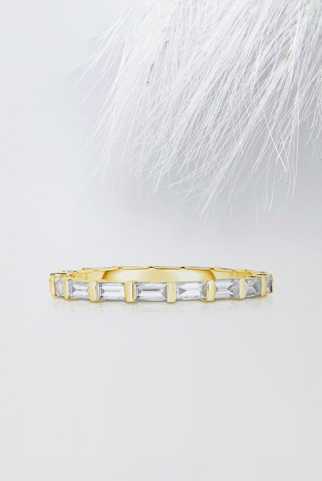 Baguette Cut Moissanite Bar Set Diamond Wedding Band