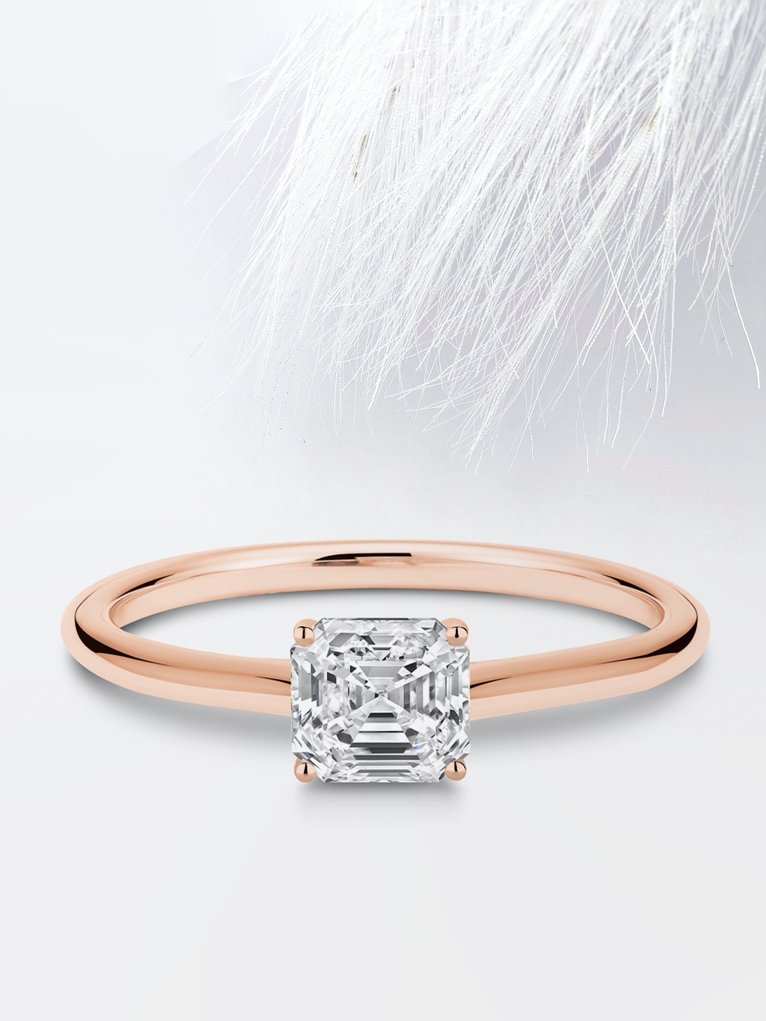 Asscher Diamond Solitaire Moissanite Engagement Ring For Women