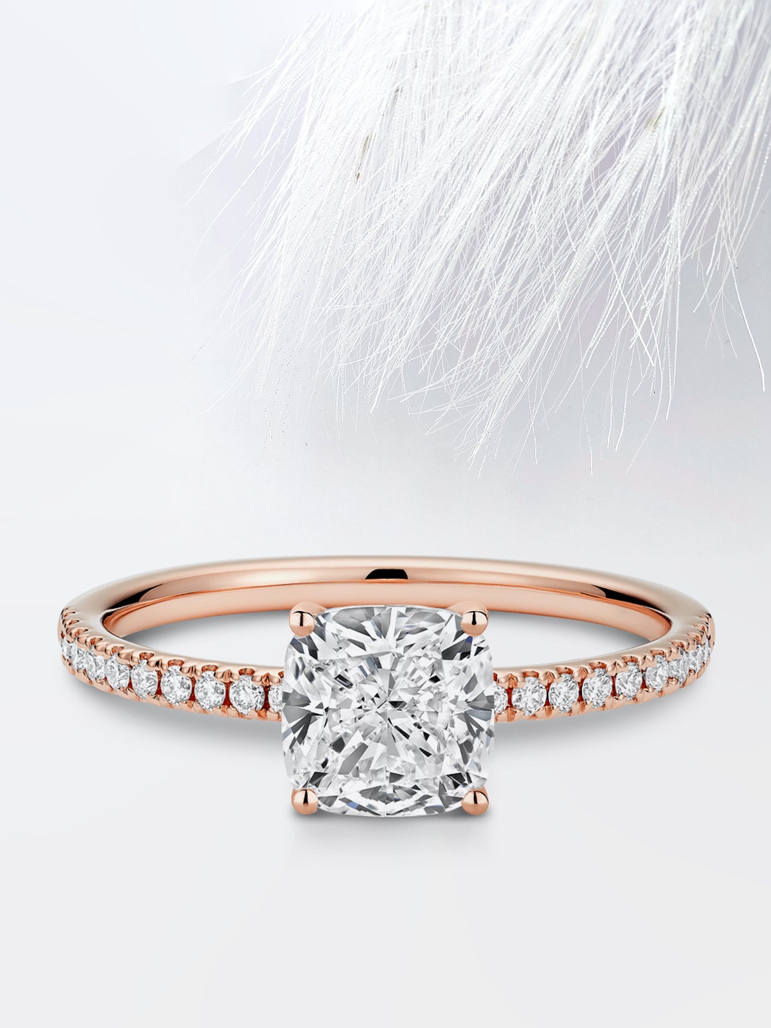 Cushion Moissanite Diamond Pave Engagement Ring For Her