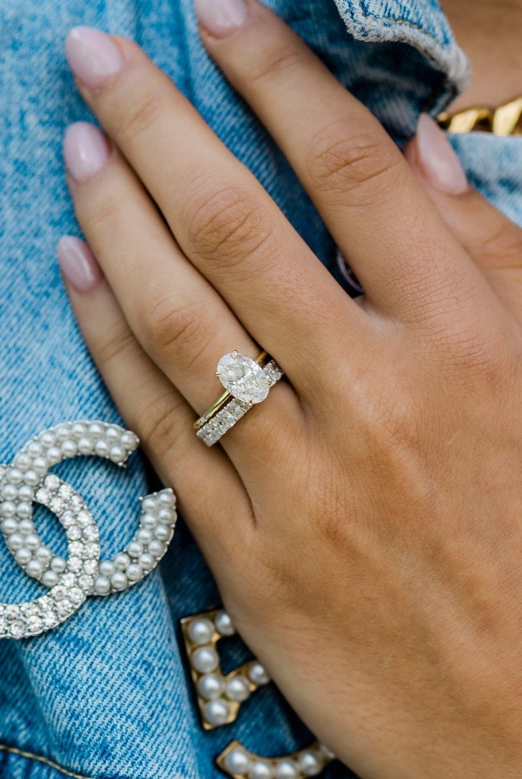 2.70CT Oval Hidden Halo Moissanite Diamond Solitaire Engagement Ring For Women