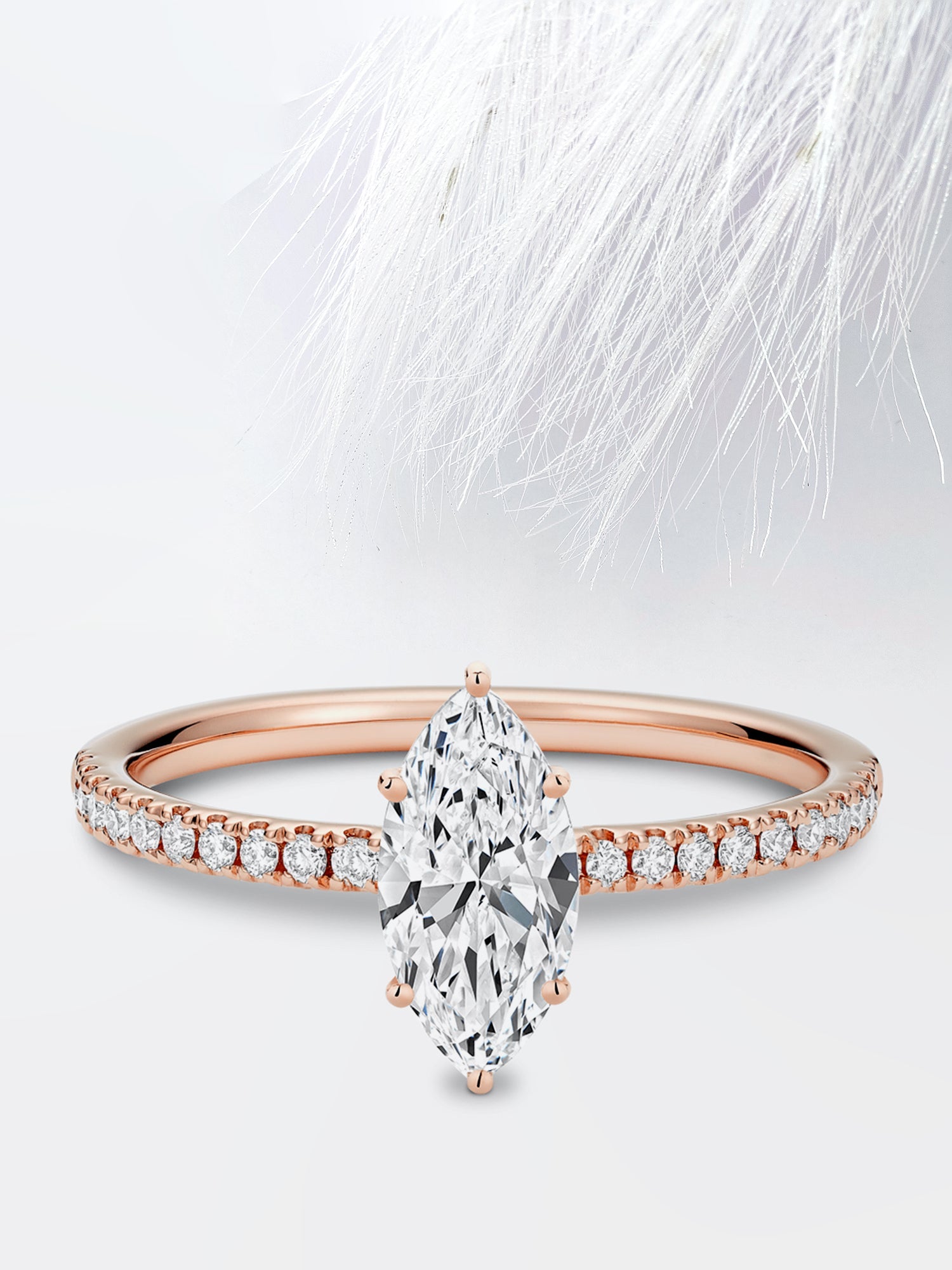 Marquise Diamond Pave Moissanite Engagement Ring For Women