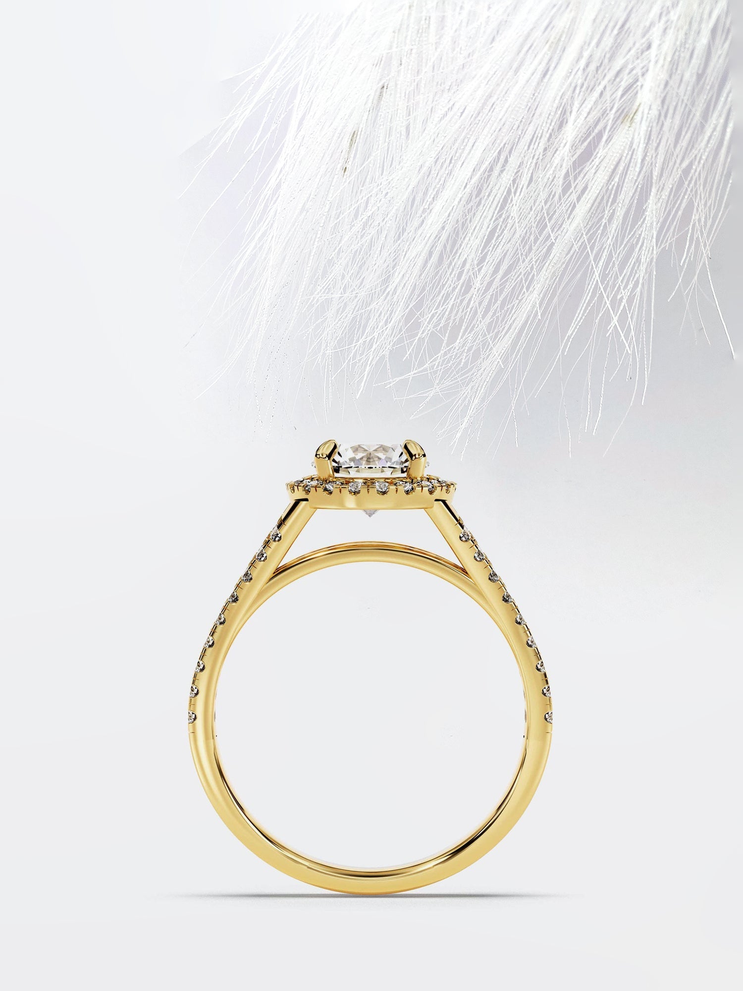 Round Cut Diamond Split Shank Moissanite Engagement Ring For Women