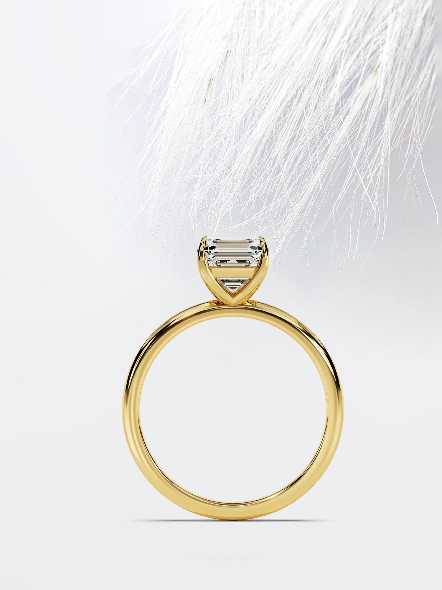 Asscher Cut Moissanite Solitaire Engagement Ring For Women