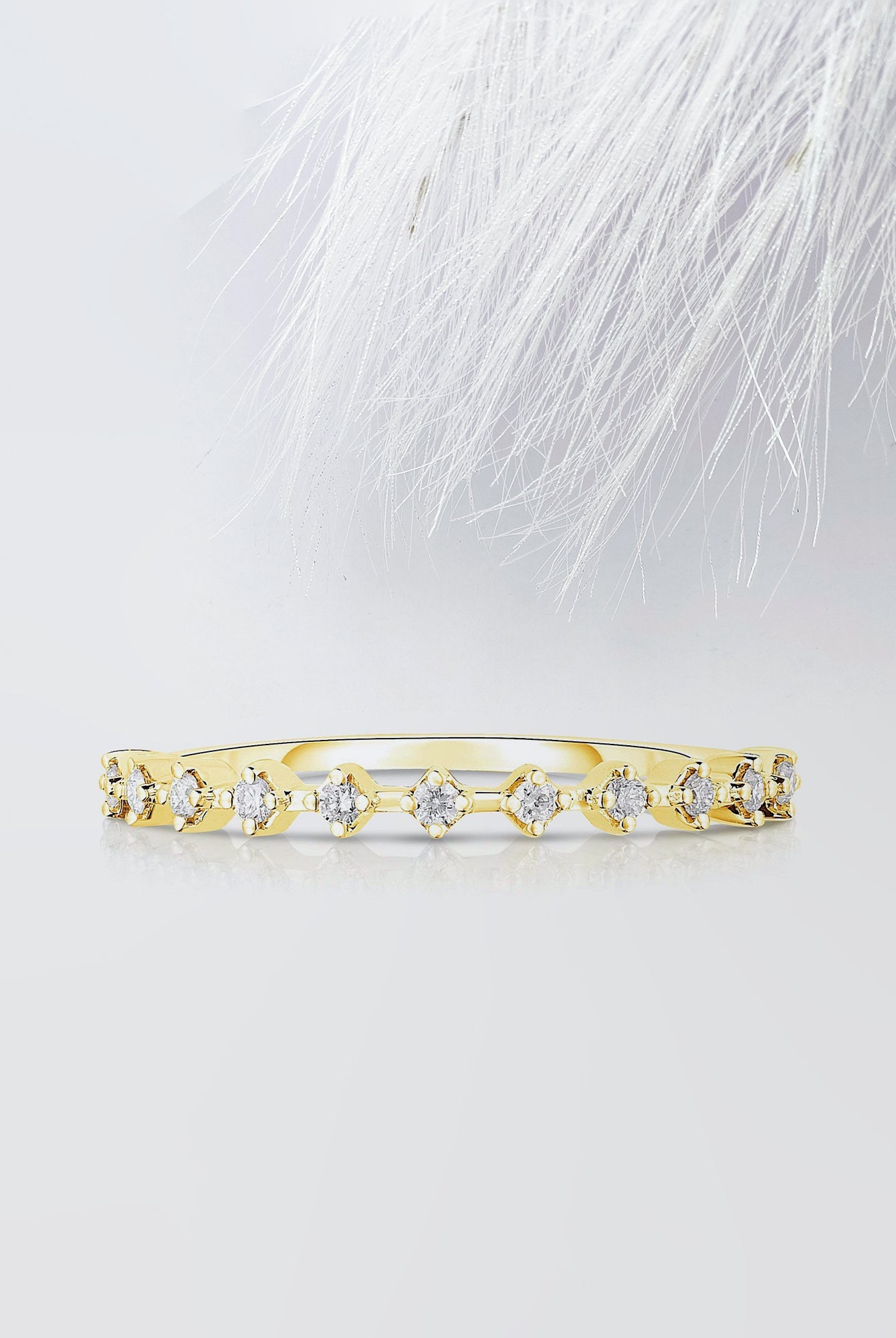 1.0mm Round Cut Moissanite Petite Diamond Wedding Band