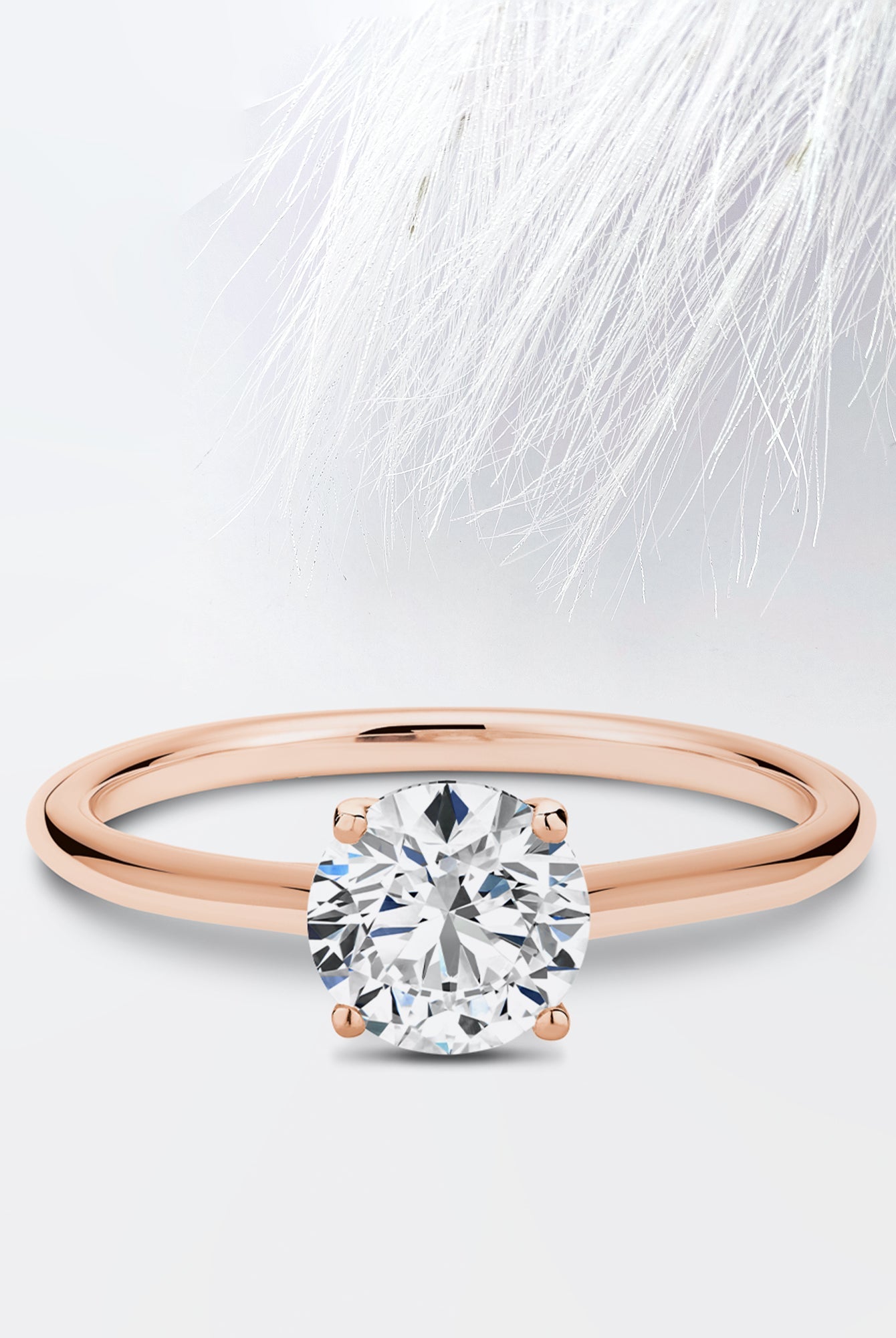 Round Diamond Cathedral Moissanite Engagement Ring For Women