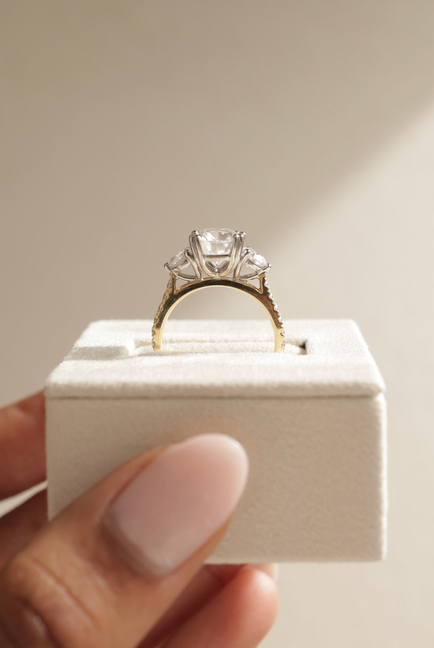 Elongated Cushion Moissanite Engagement Ring