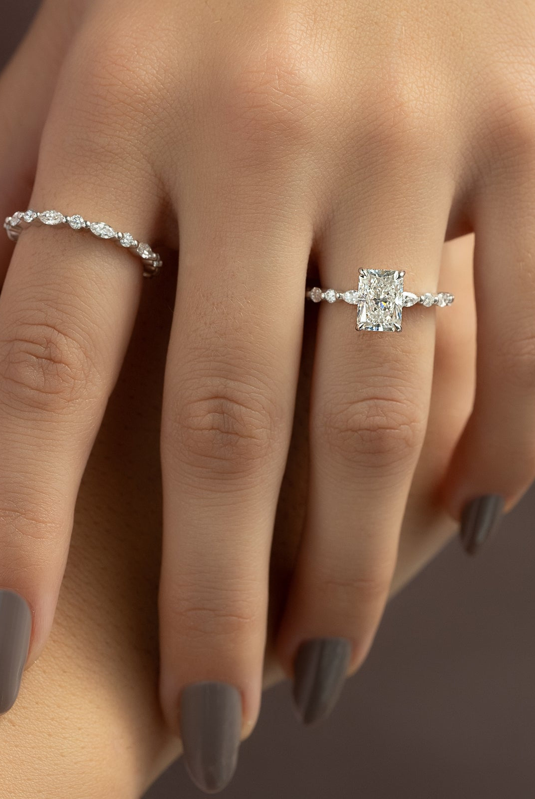 Moissanite Hidden Halo Ring