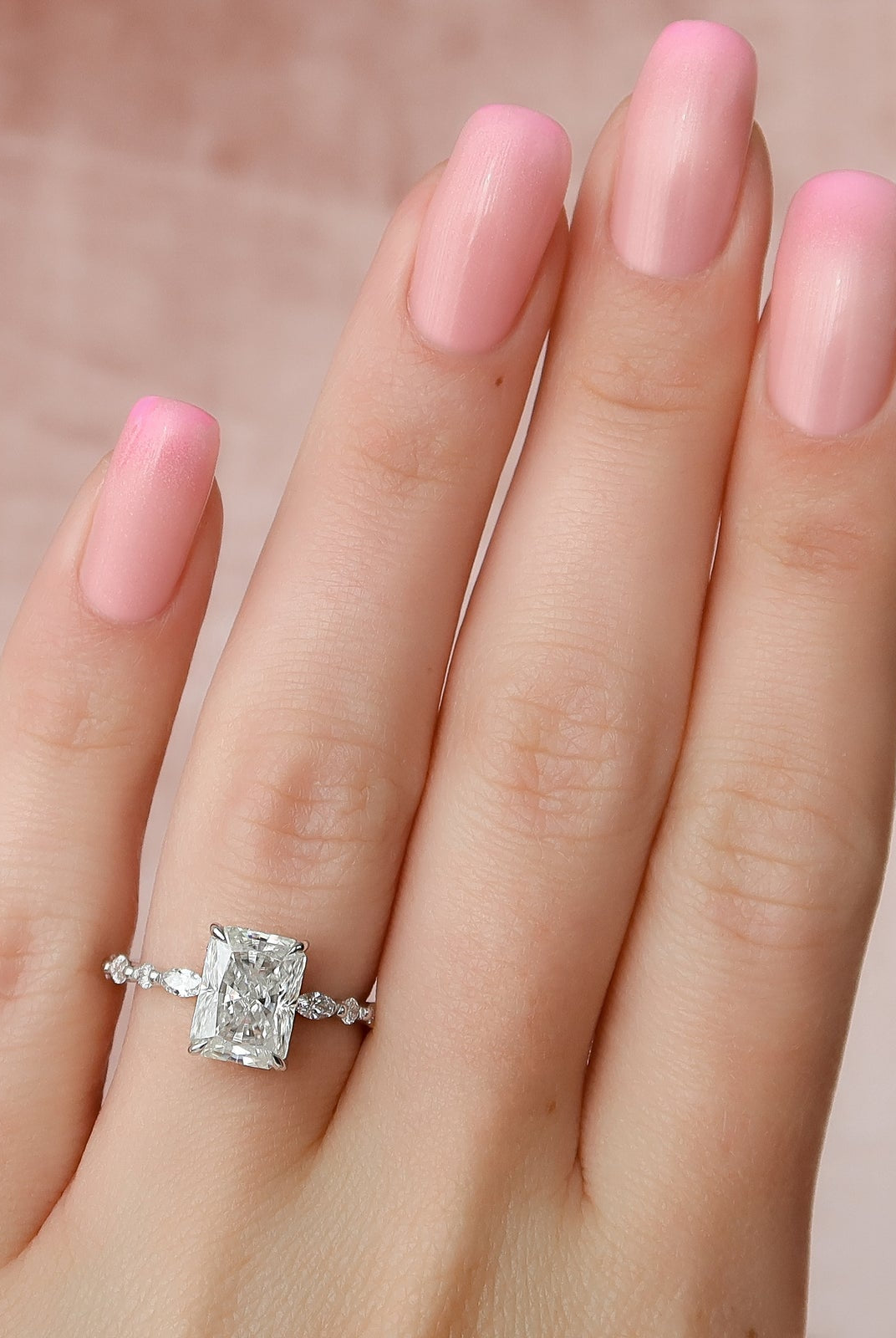 Moissanite Hidden Halo Ring
