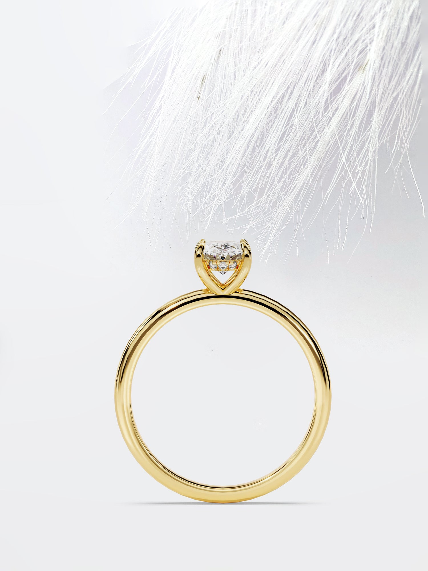 Oval Cut Moissanite Hidden Halo Diamond Engagement Ring For Women