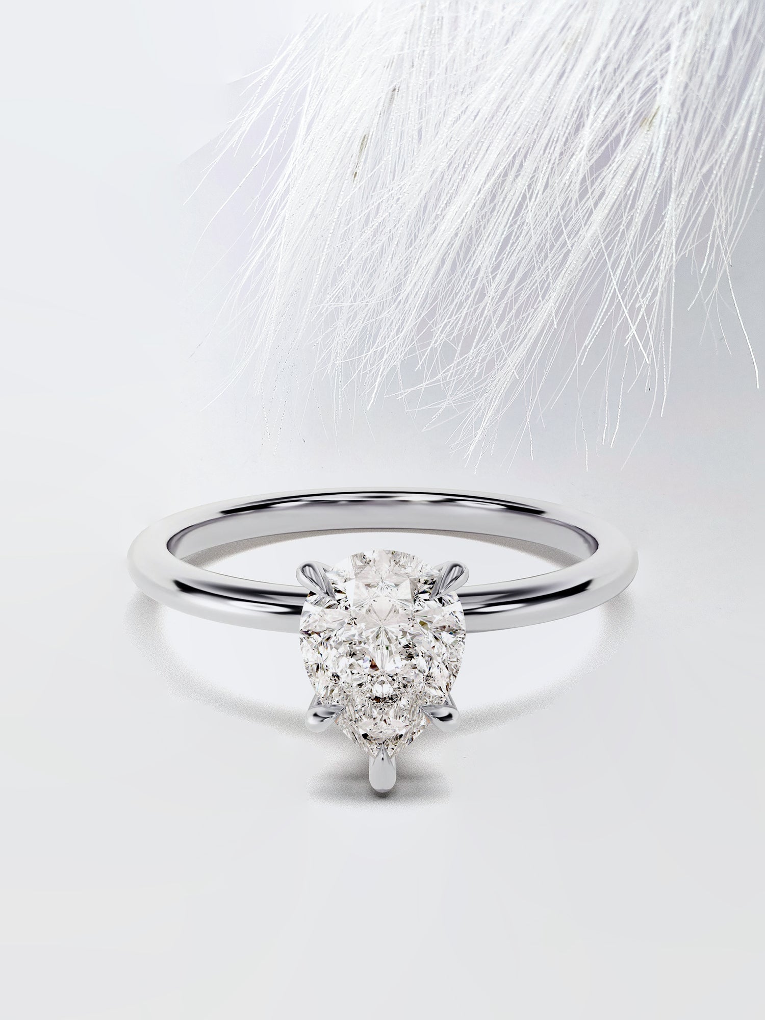 Pear Cut Diamond Solitaire Moissanite Engagement Ring For Women