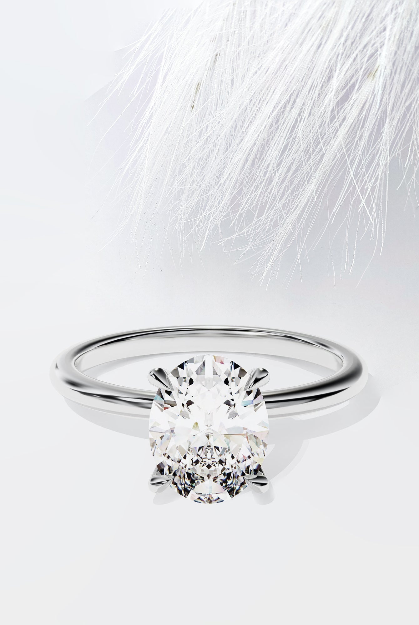 Oval Cut Moissanite Solitaire Diamond Engagement Ring For Her