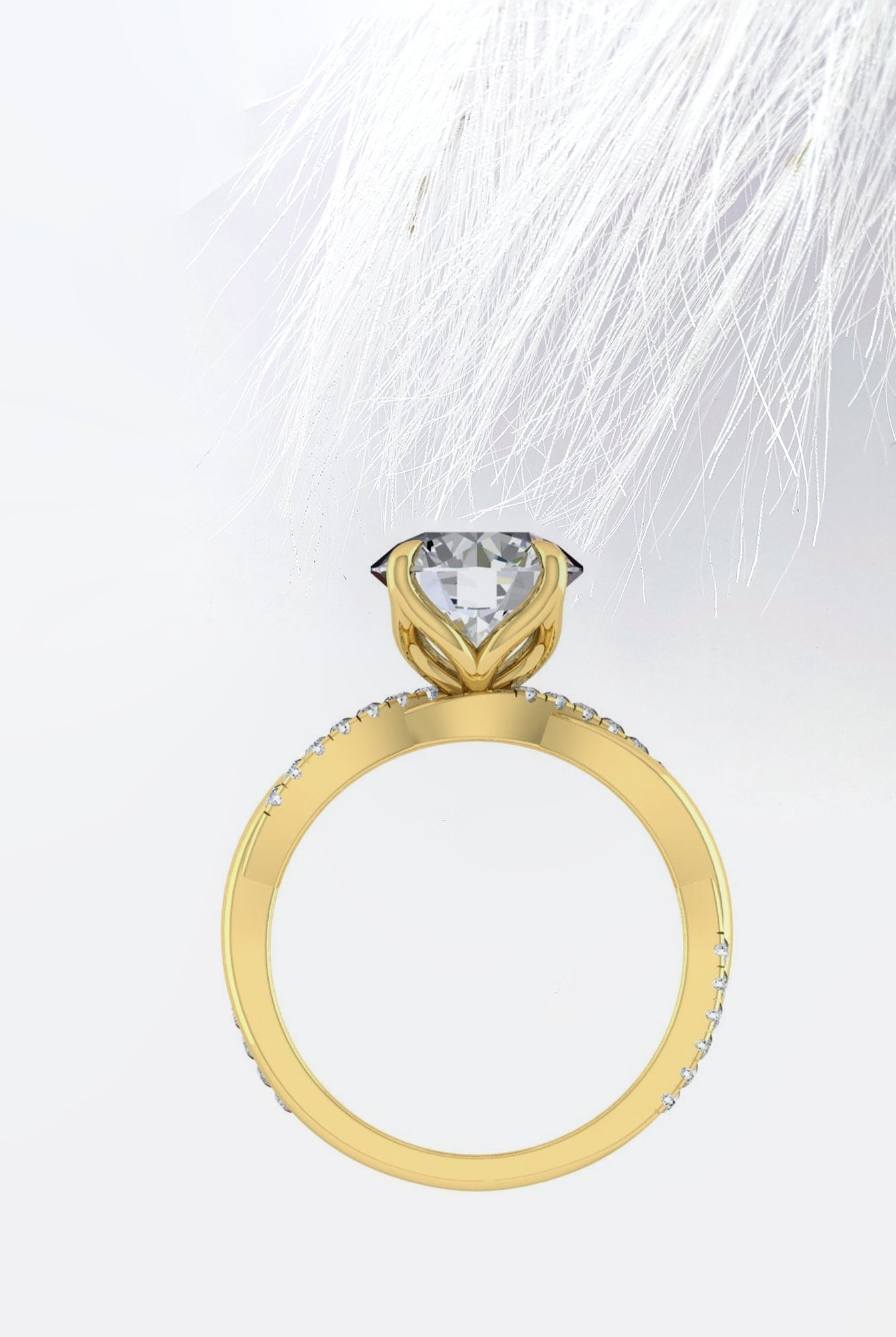 Round Cut Diamond Infinity Moissanite Engagement Ring For Her