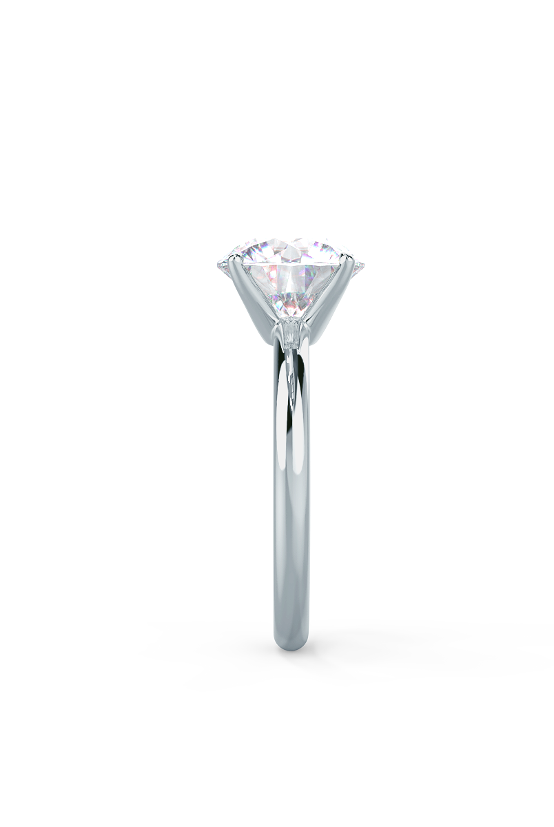 2.25ct Round Four Prong Moissnaite Diamond Engagement Ring In 14K Solid Gold