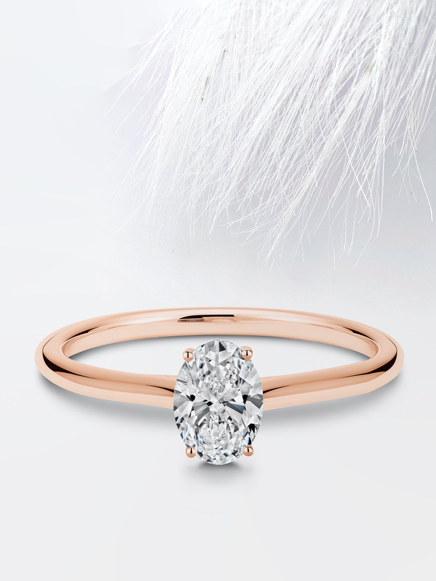 Oval Cathedral Diamond Moissanite Engagement Ring