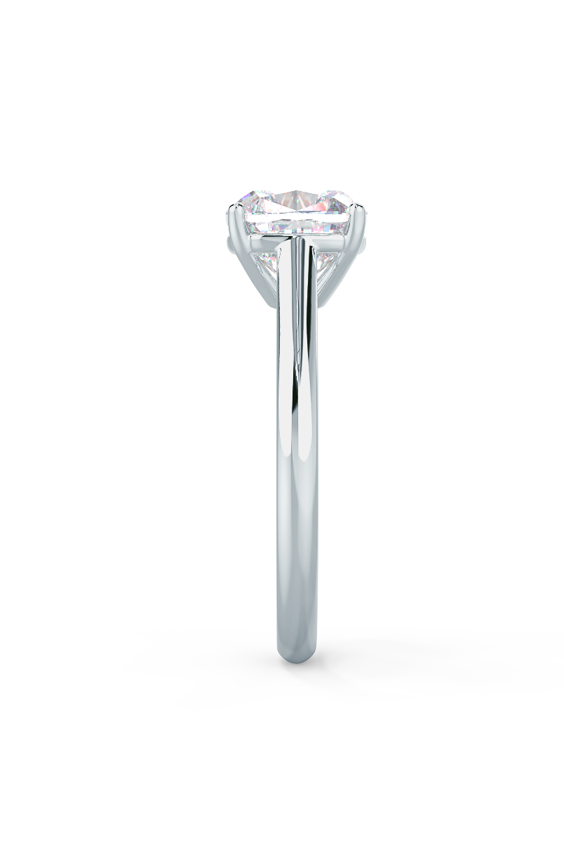 2.25ct Cushion Cut Moissanite Diamond Cathedral Solitare Engagement Ring