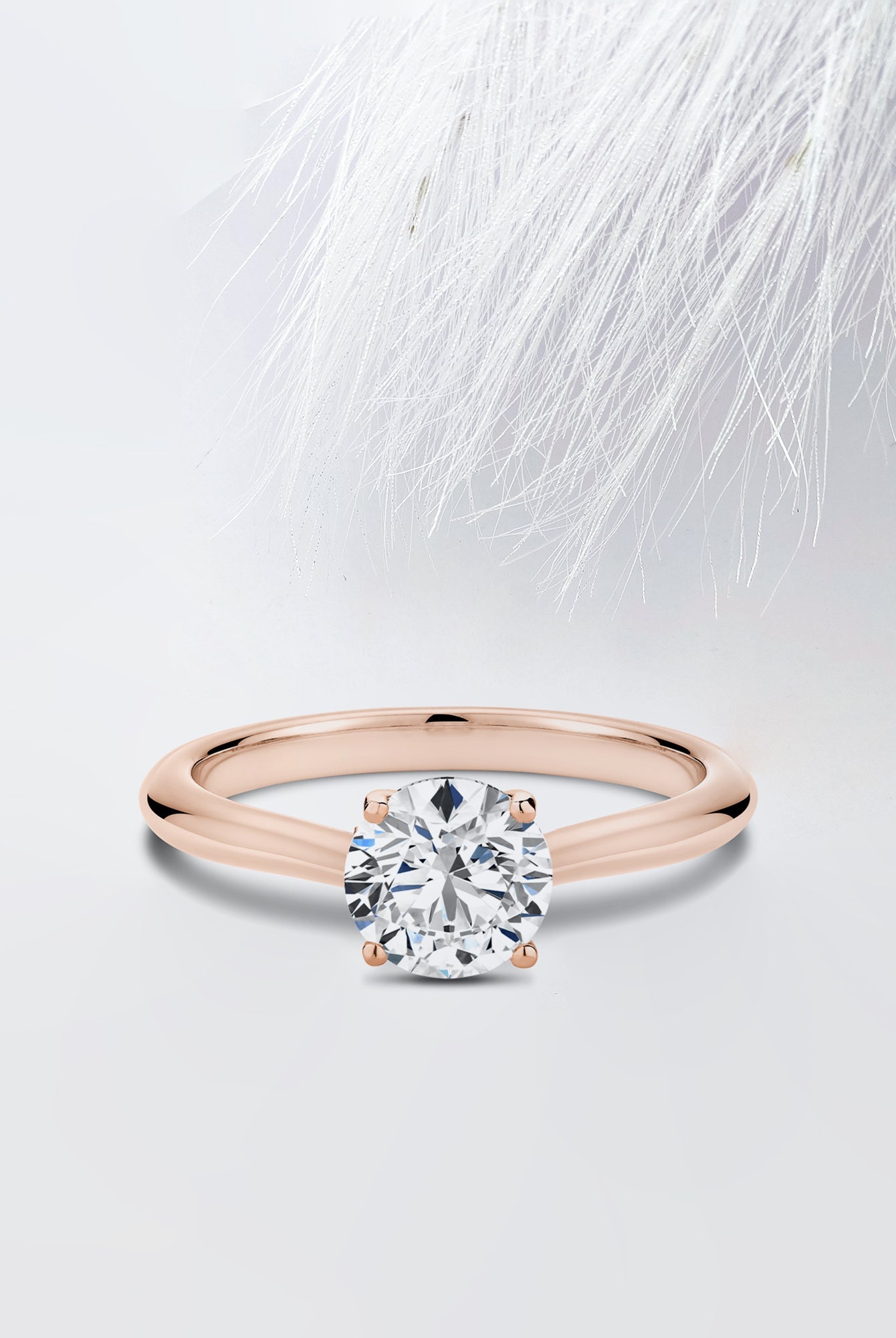 Round Cut Hidden Halo Diamond Moissanite Engagement Ring For Women