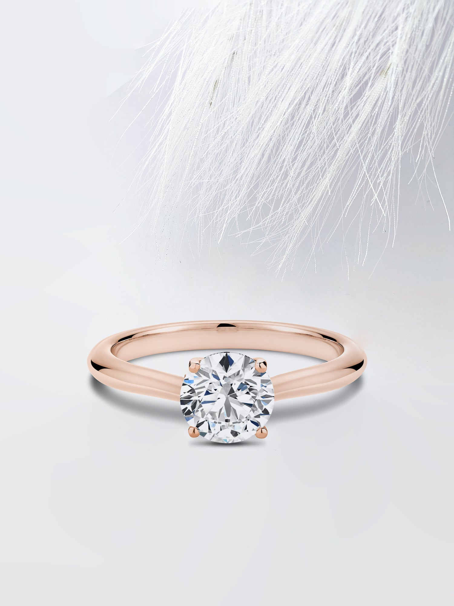 Round Cut Hidden Halo Diamond Moissanite Engagement Ring For Women