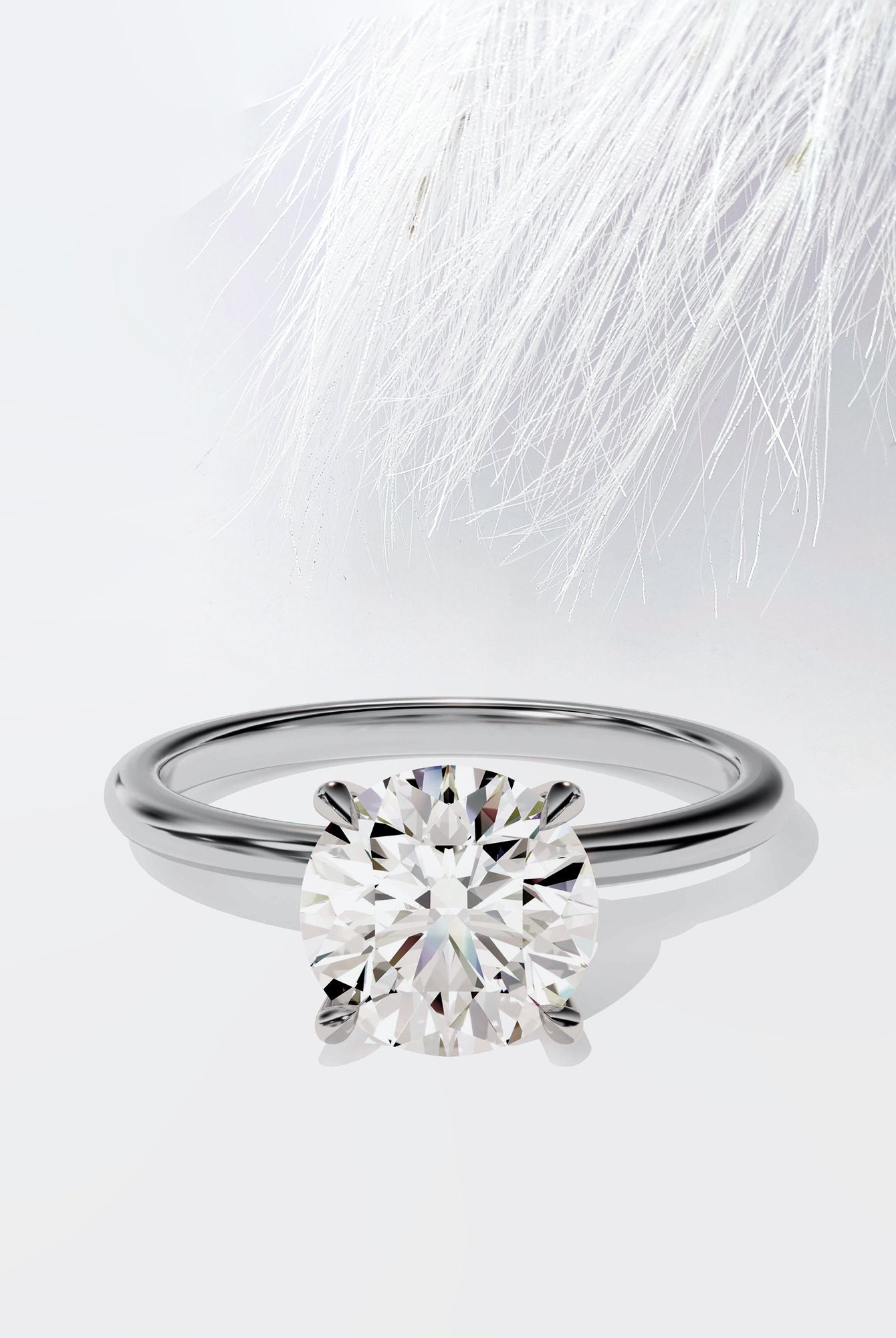 Round Cut Diamond Solitaire Moissanite Engagement Ring For Her