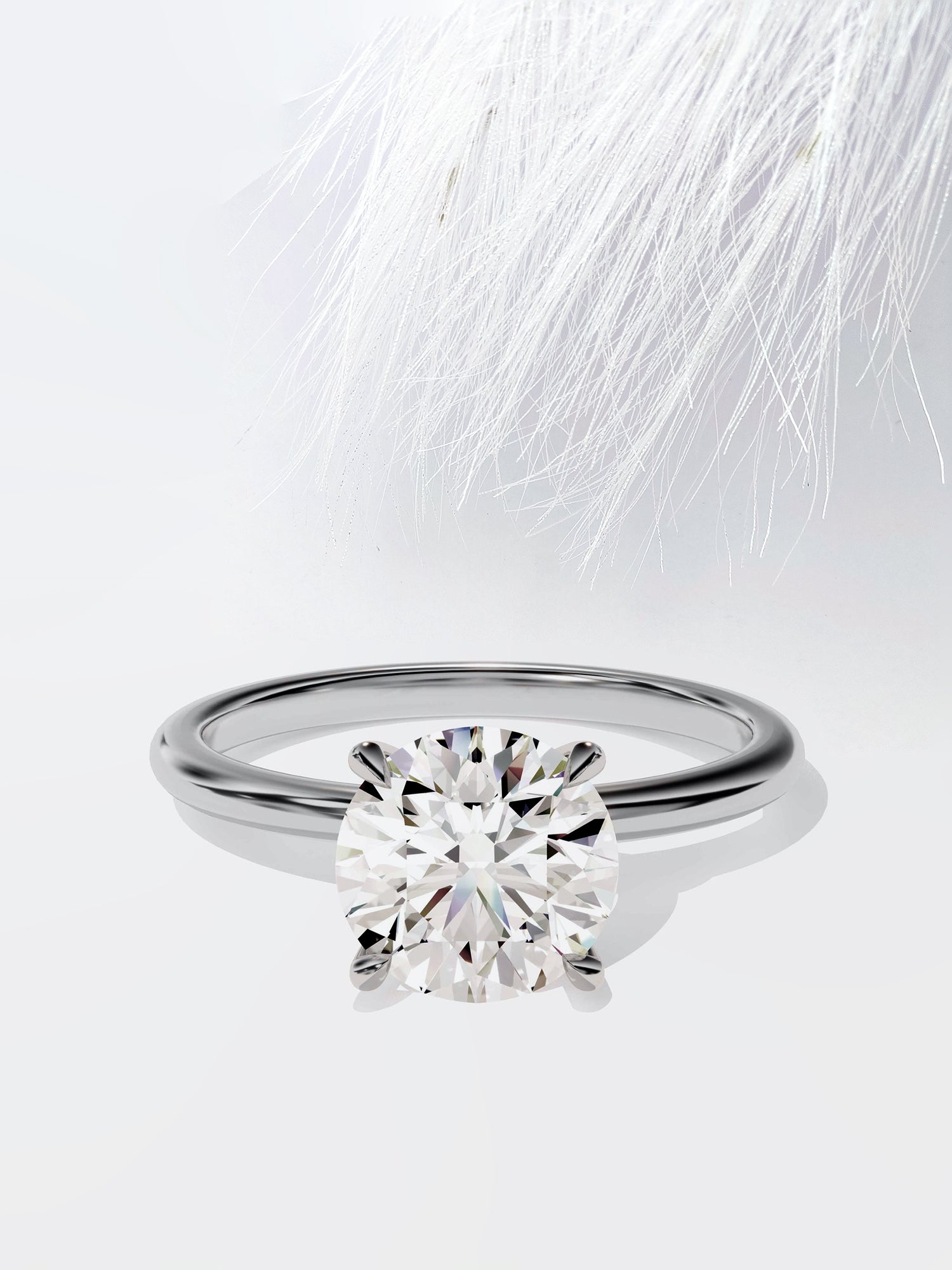 Round Cut Diamond Solitaire Moissanite Engagement Ring For Her