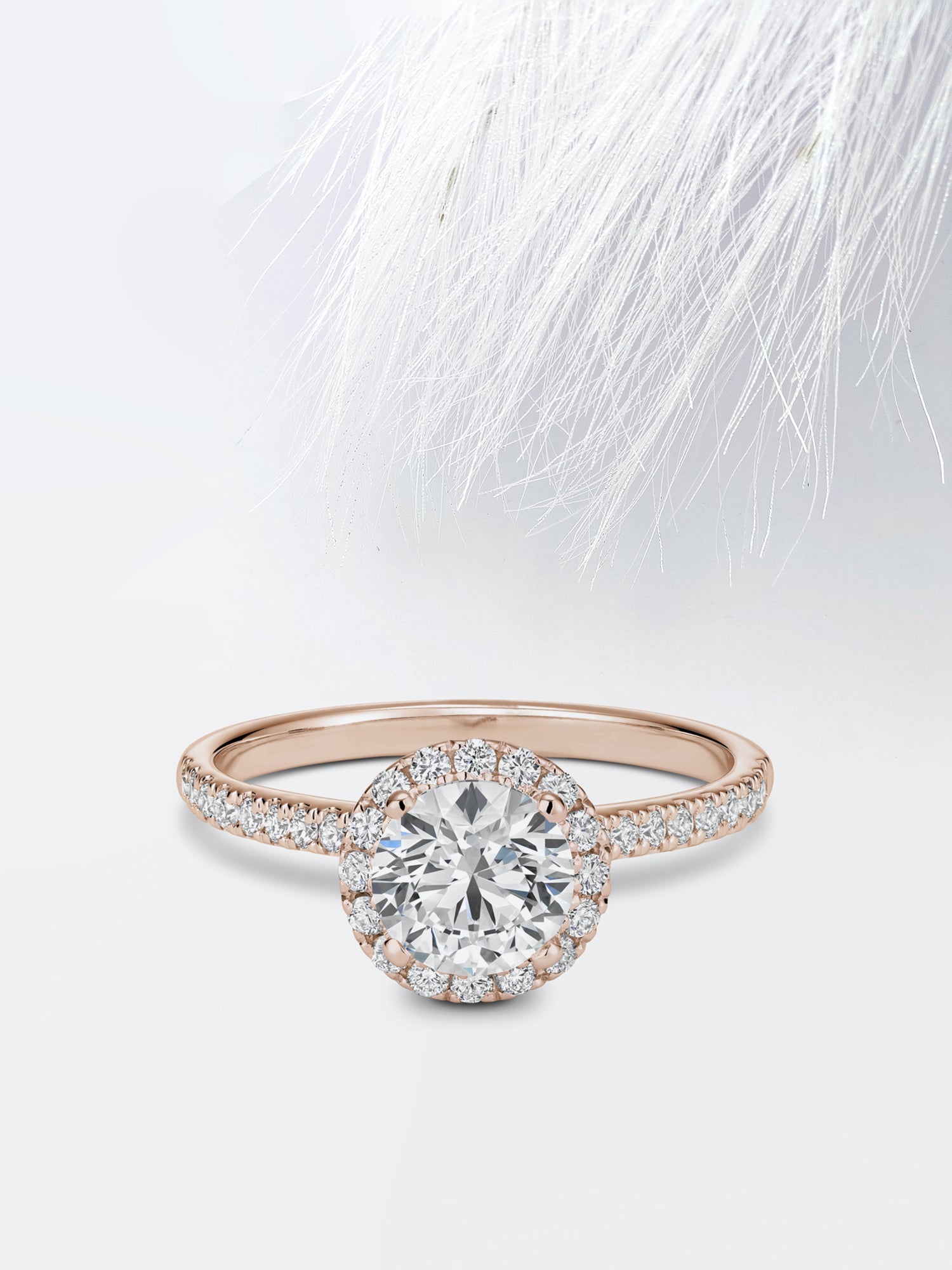 Round Cut Halo Diamond Moissanite Engagement Ring For Her